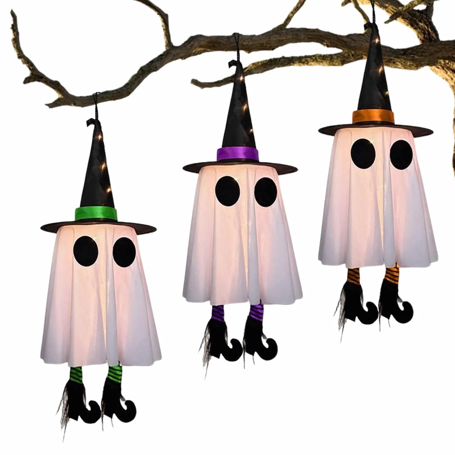 Halloween Decorations 3 Piece LED Haunted Figures Ghost Set Outdoor Garden