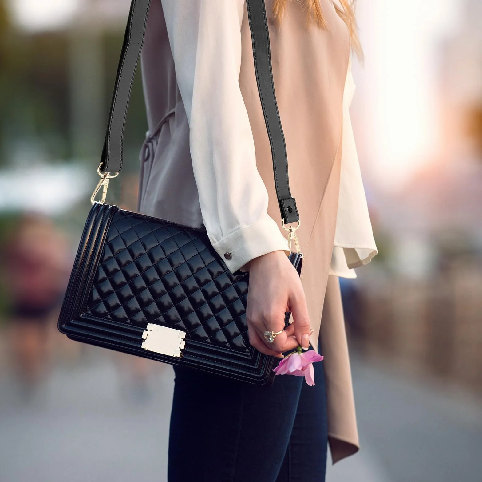 PATIKIL Wymienny skórzany pasek do torebki, regulowany pasek zastępczy na ramię crossbody