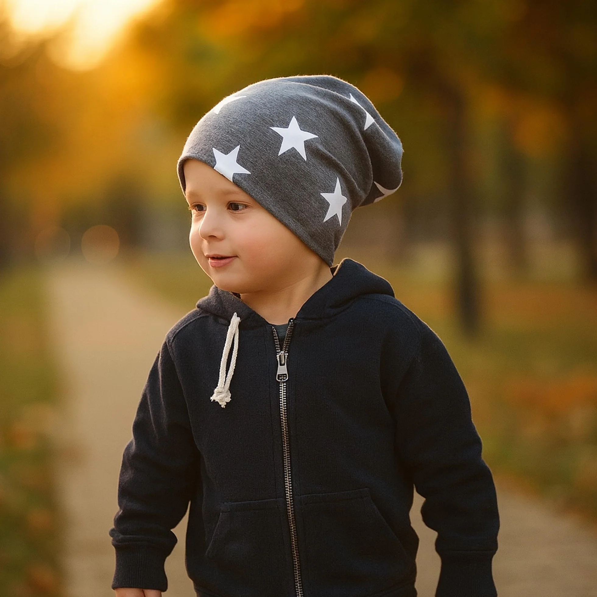 Jersey Slouch Beanie długa czapka unisex gwiazda bawełna dziecko dzieci kobiety mężczyźni