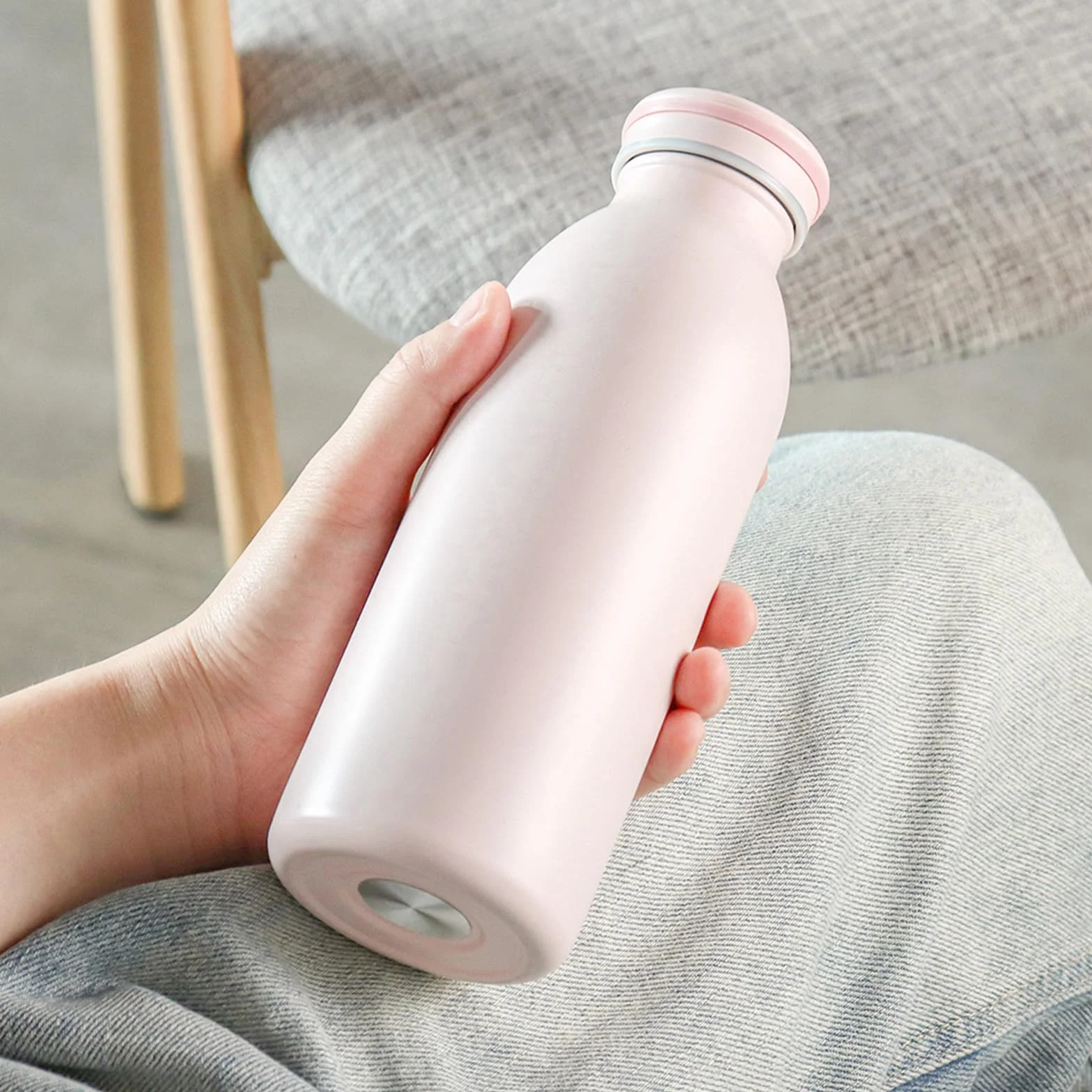 butelka na wodę izolacja próżniowa, 350 ml, stal nierdzewna, butelka sportowa, wolna od BPA, szczelna na 12 godzin gorących i zimnych napojów, kawa, mleko, do domu, pracy, siłowni i podróży