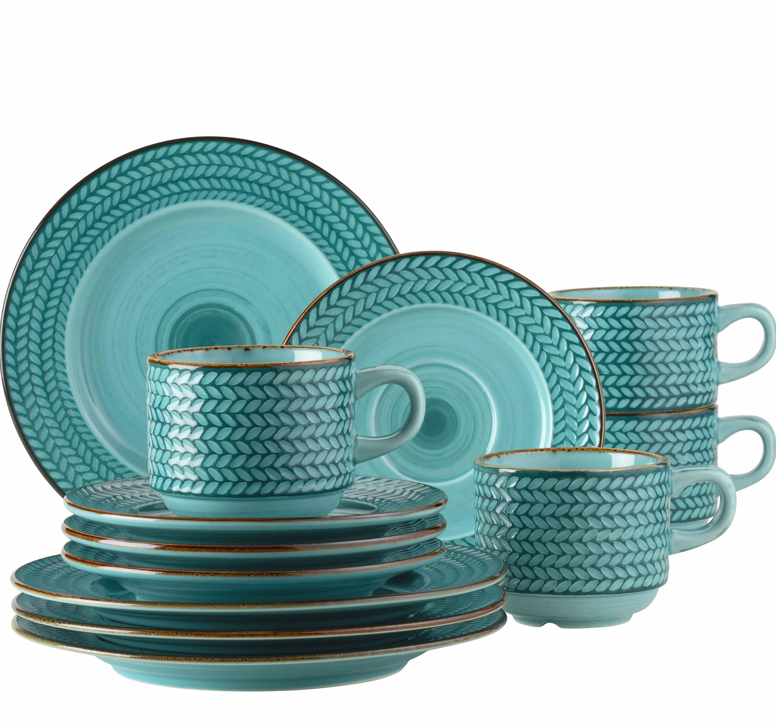 Prospero Premium serwis do kawy 12-częściowy porcelana niebieski