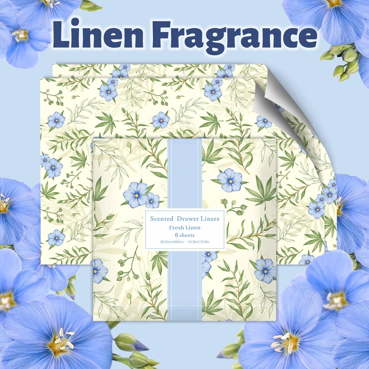 SCENTORINI Papier zapachowy do szuflad 6 arkuszy lnianych aromatów