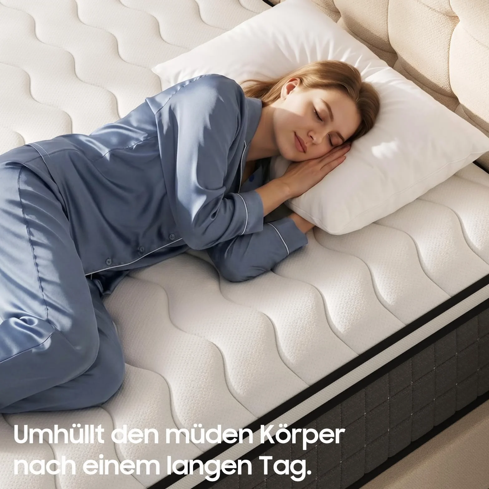 BedStory Materac ze sprężynami kieszeniowymi 90 x 200 cm, stopień twardości H3/H4, 20 cm, Öko-Tex, ciemnoszary