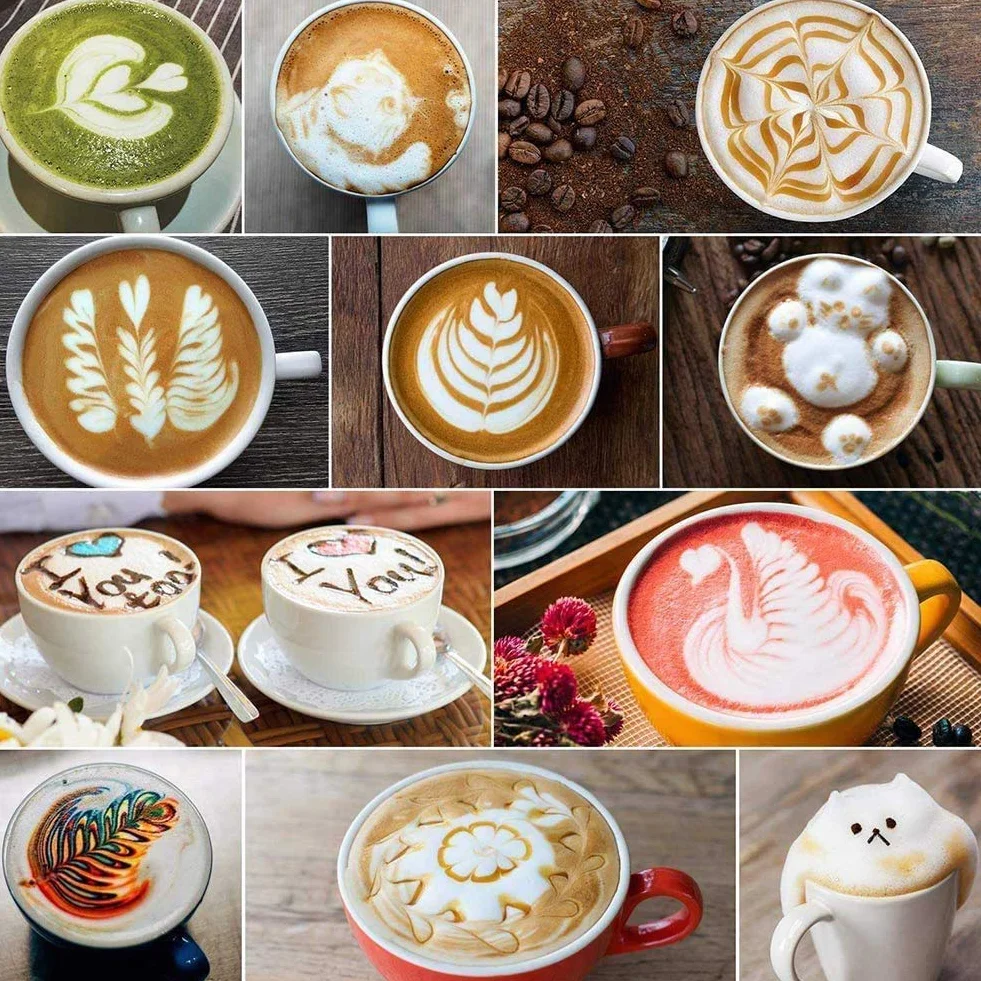 Dzbanek na mleko, 350 ml, ręczny spieniacz ze stali nierdzewnej, spieniacz do kawy, kubek ze znakiem pomiarowym, dzbanek na mleko pasuje do Barista Cappuccino Espresso