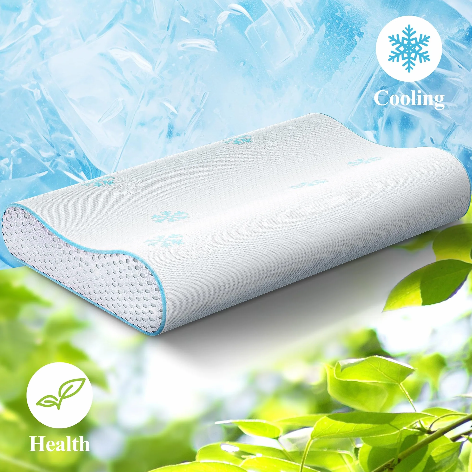 Poduszka Szyjna Memory Foam - Regulowana Poduszka Ortopedyczna z Pianką do Spania, Ergonomiczne Wsparcie Przeciw Bólowi i Chrapaniu, Pokrowiec Nadający się do Prania (60x35x10-12 cm)