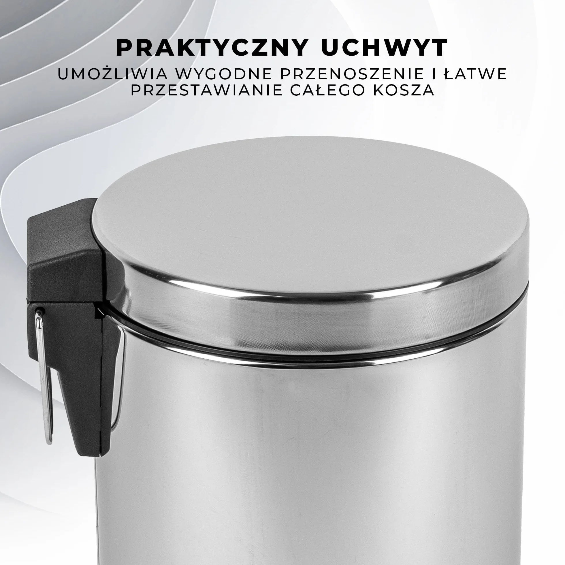 KARL HAUSMANN Metalowy Kosz na Śmieci - 3L - z Pokrywą i Pedałem - Stal Nierdzewna - Wyjmowany Wkład - Antypoślizgowa Podstawa - Do Łazienki i Kuchni - Elegancki Design