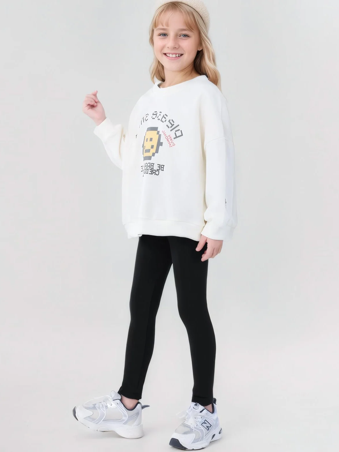 Soudittur Basic Legginsy dziewczęce spodnie sportowe bawełniane spodnie dziecięce długie