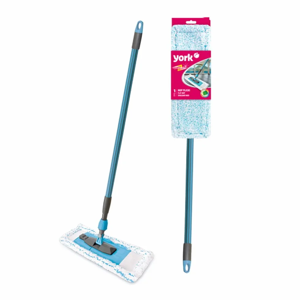 YORK Mop Płaski POWER COLLECT z Mikrofibry do Mycia Podłogi na Sucho i Mokro