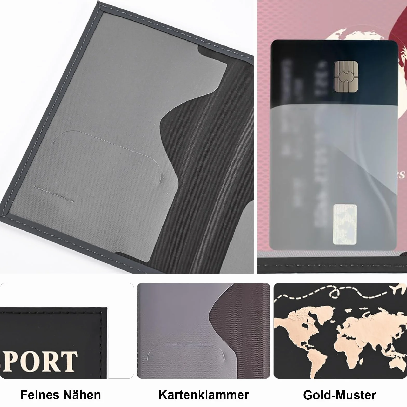Etui na paszport 2PACK skóra PU organizer czarny biały