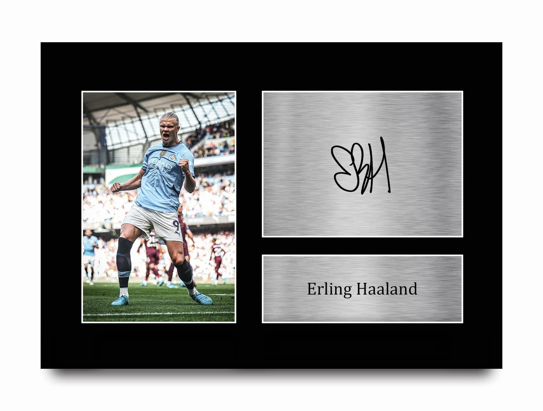 A4 Erling Haaland Manchester City Drukowane Podpisane Zdjęcie Z Autografem