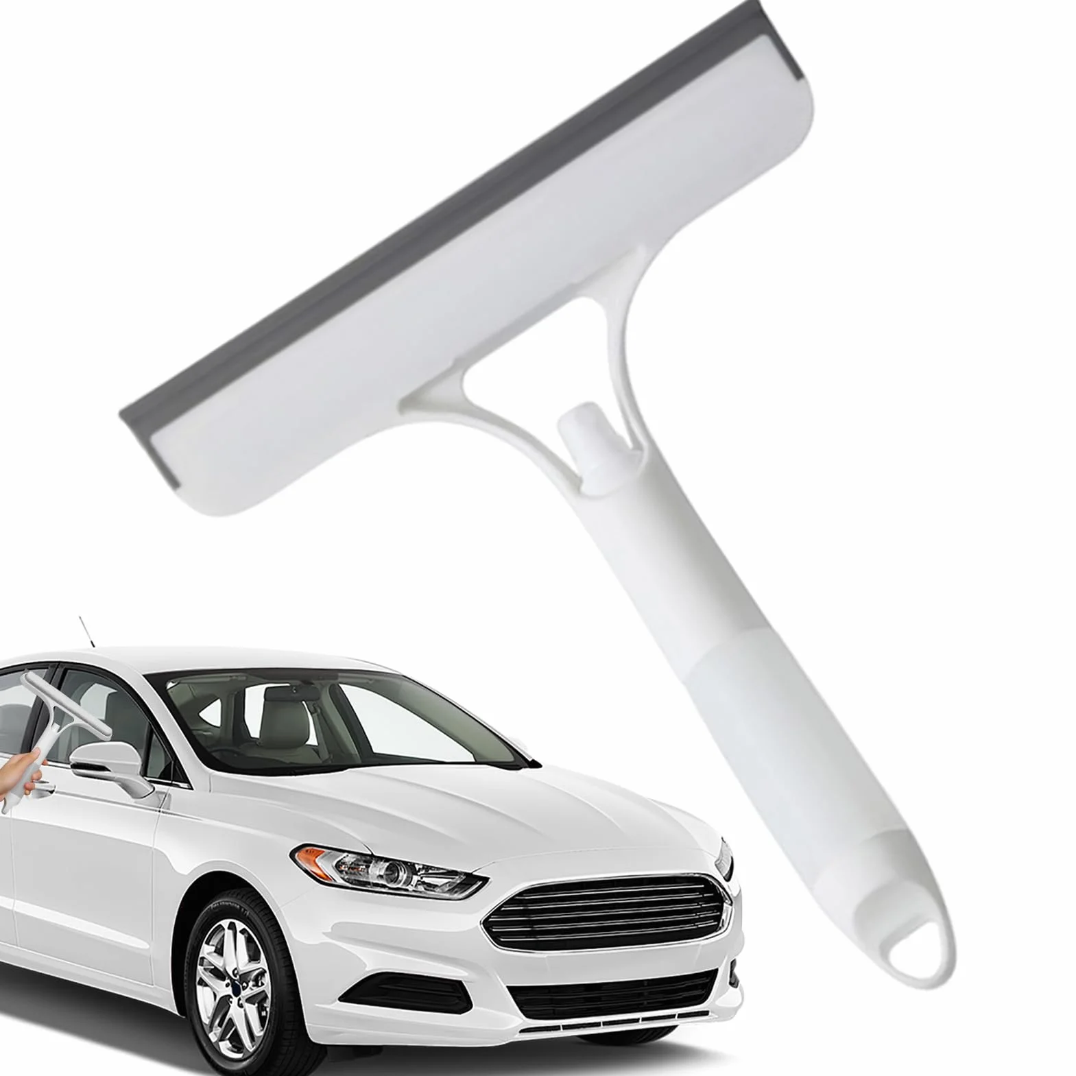 Window Squeegee with Built-in Spray Function, 8.46x10.12x1.18 inches, Glass Cleaner, Compact Handheld Tool for Home Bathroom