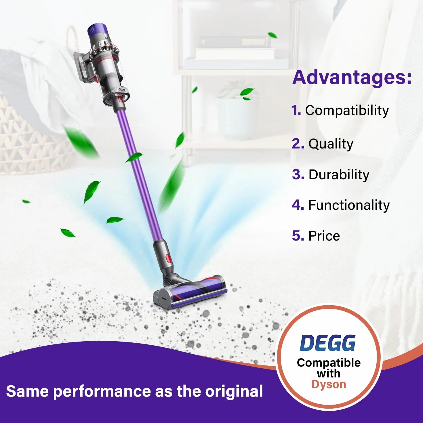 Rura Teleskopowa 32 mm do Dyson V7 V8 V10 V11 V15 Fioletowa - Części Zamienne