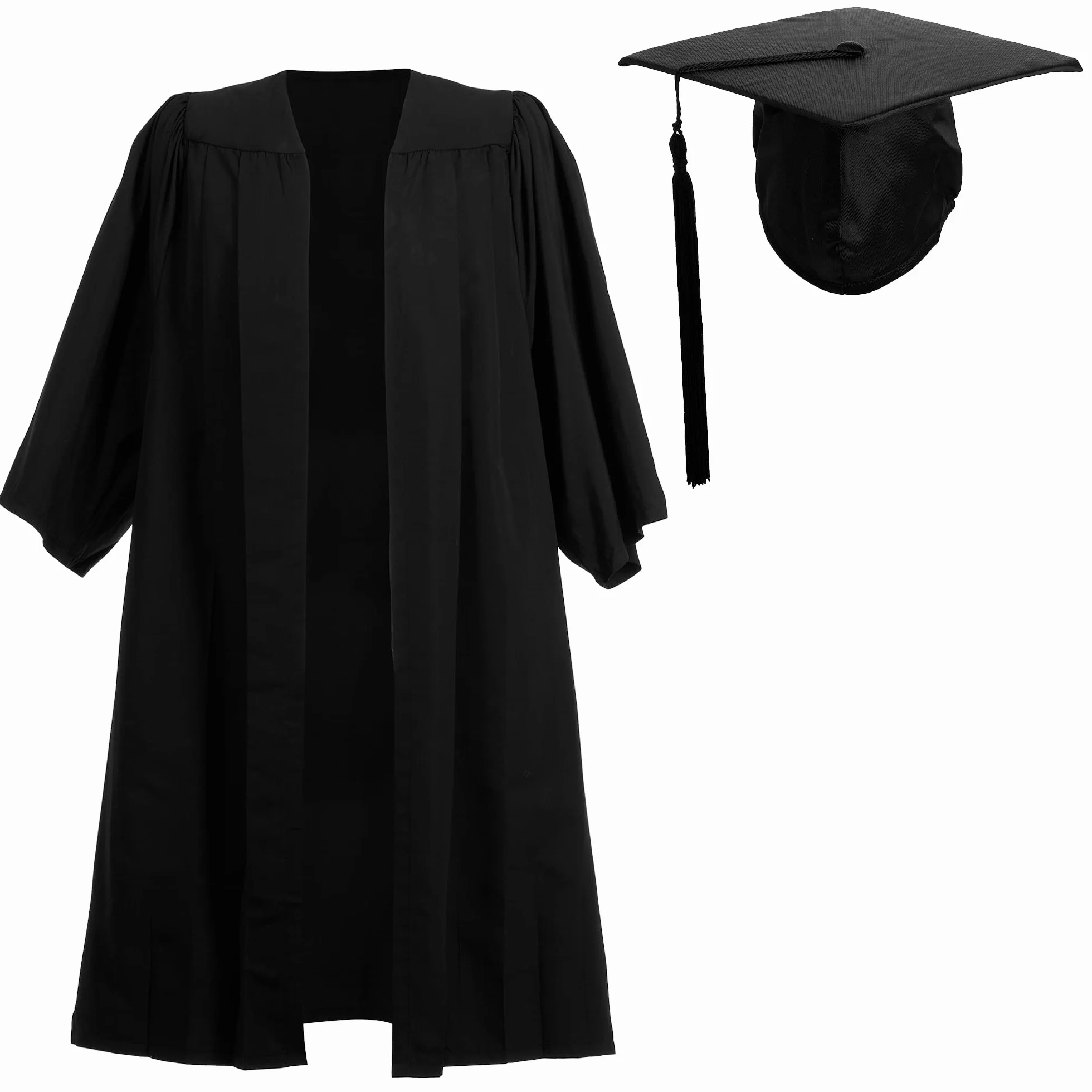 Ashington Value Suknia ukończenia szkoły i czapka unisex, kostium na ceremonię akademicką do szkoły średniej i na uniwersytet, strój dla nastolatków, czarny, Czarny, XL