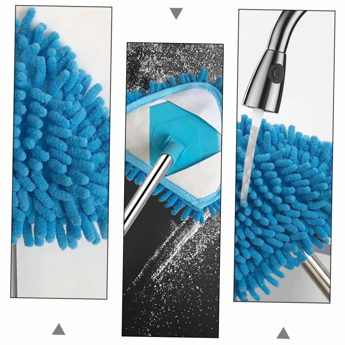 Gatuida 2 Szt Teleskopowy Trójkątny Mop Środek Do Czyszczenia Wanny Teleskopowy Mini Mop z Mikrofibry Ściereczka z Mikrofibry Płuczka Nastawny Brzdąc Szczotka Do Mycia Samochodu Plastikowy