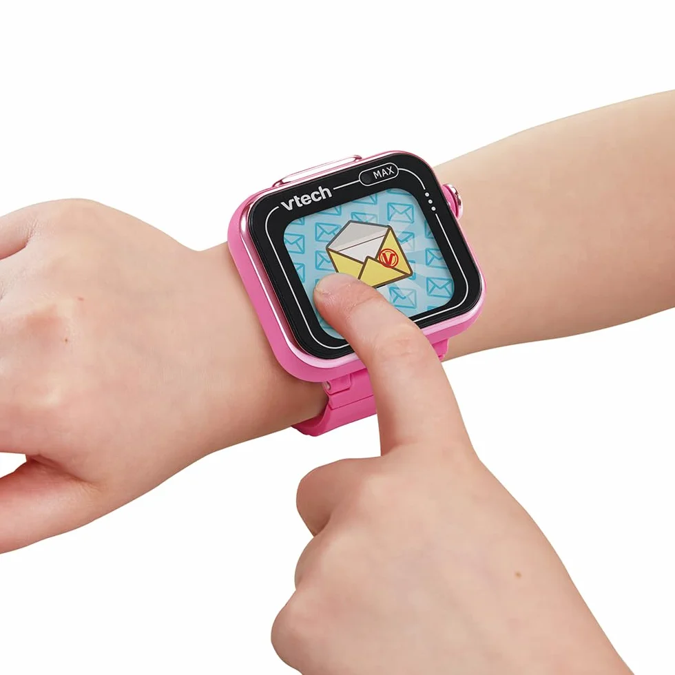 VTech - KidiZoom SmartWatch MAX Rose, cyfrowy zegarek dla dzieci, zdjęcie, selfie, wideo, poziomy ekran dotykowy, zabawka high-tech, prezent dla dzieci i nastolatków w wieku od 5 lat do 14 lat -