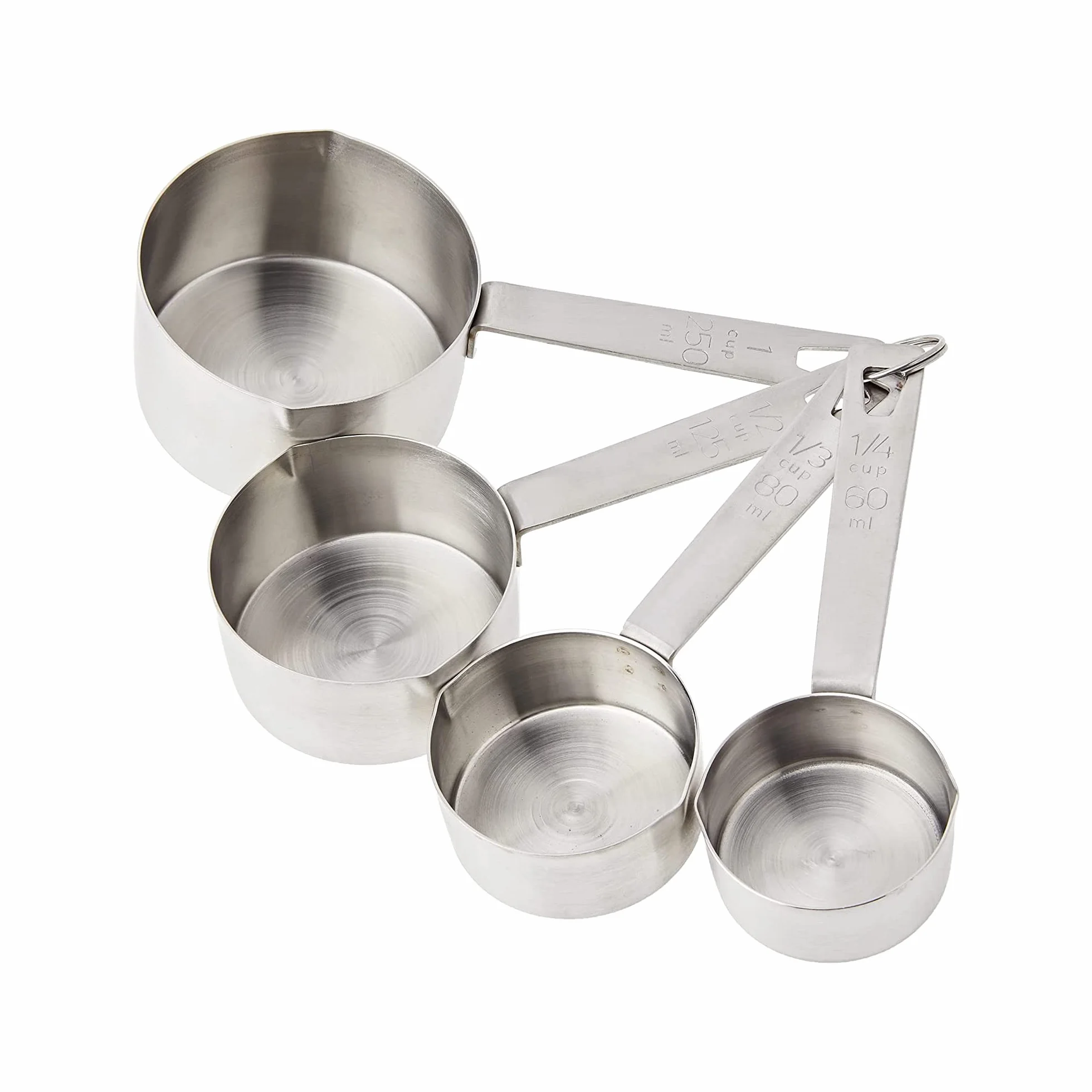 De Buyer zestaw 4 miarek ze stali nierdzewnej 60 80 125 250 ml