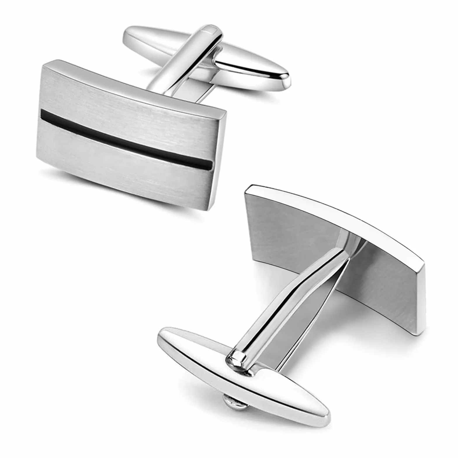 Mr.Van Proste paski spinki do mankietów platynowany metal geometryczny kształt spinki do mankietów dla mężczyzn biznes prezent ślubny