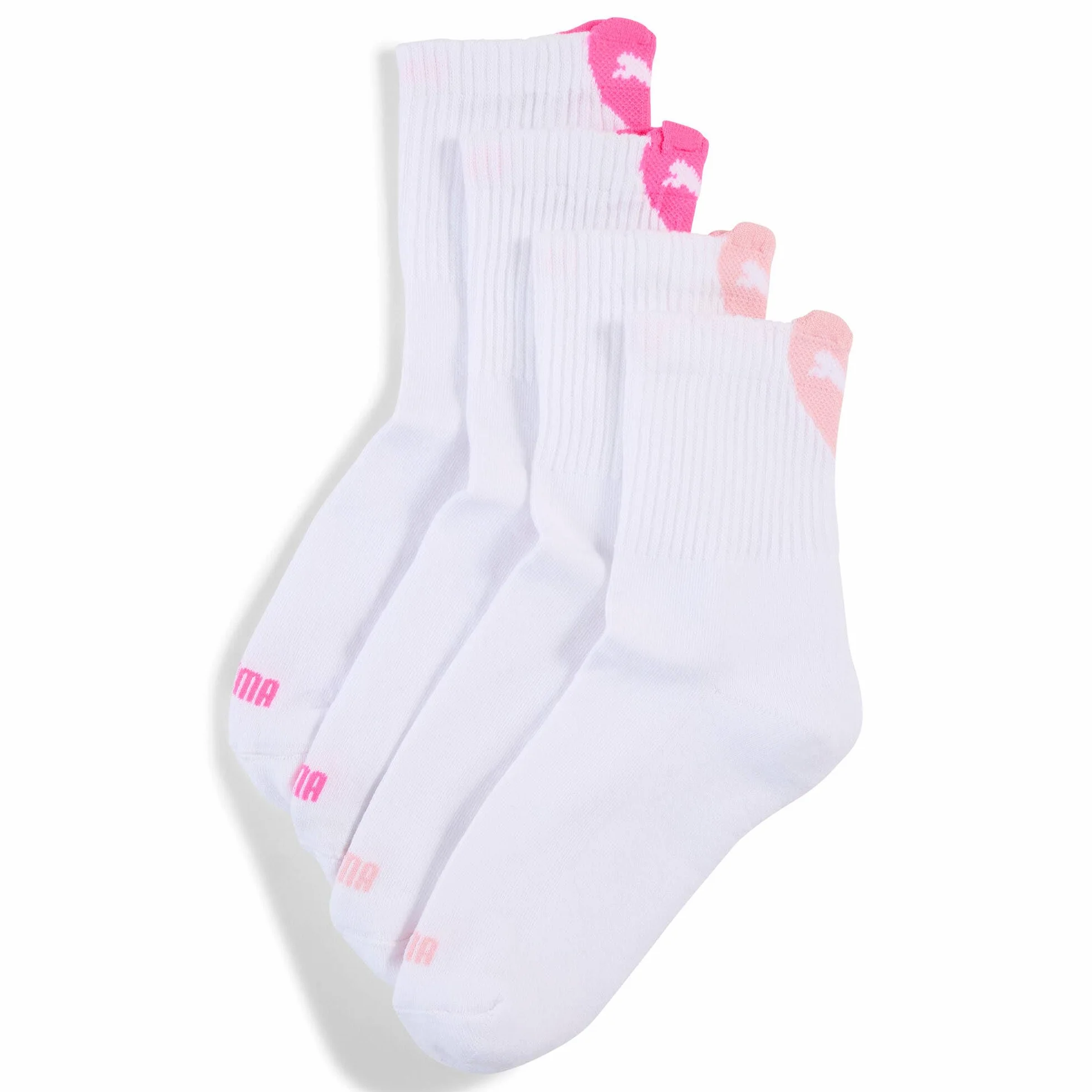 PUMA Women Heart Logo Crew Socks 2 szt, white/pink, 39-42 EU
