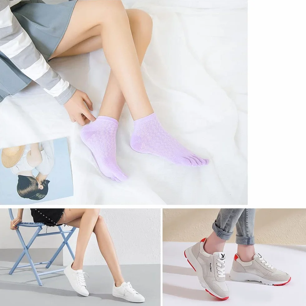LOFIR skarpety z palcami damskie skarpetki z 5 palcami bawełniane kolorowe skarpetki do biegania na co dzień sportowe skarpetki szkolne Toe Sneaker skarpetki rozmiar 35-41.5 par