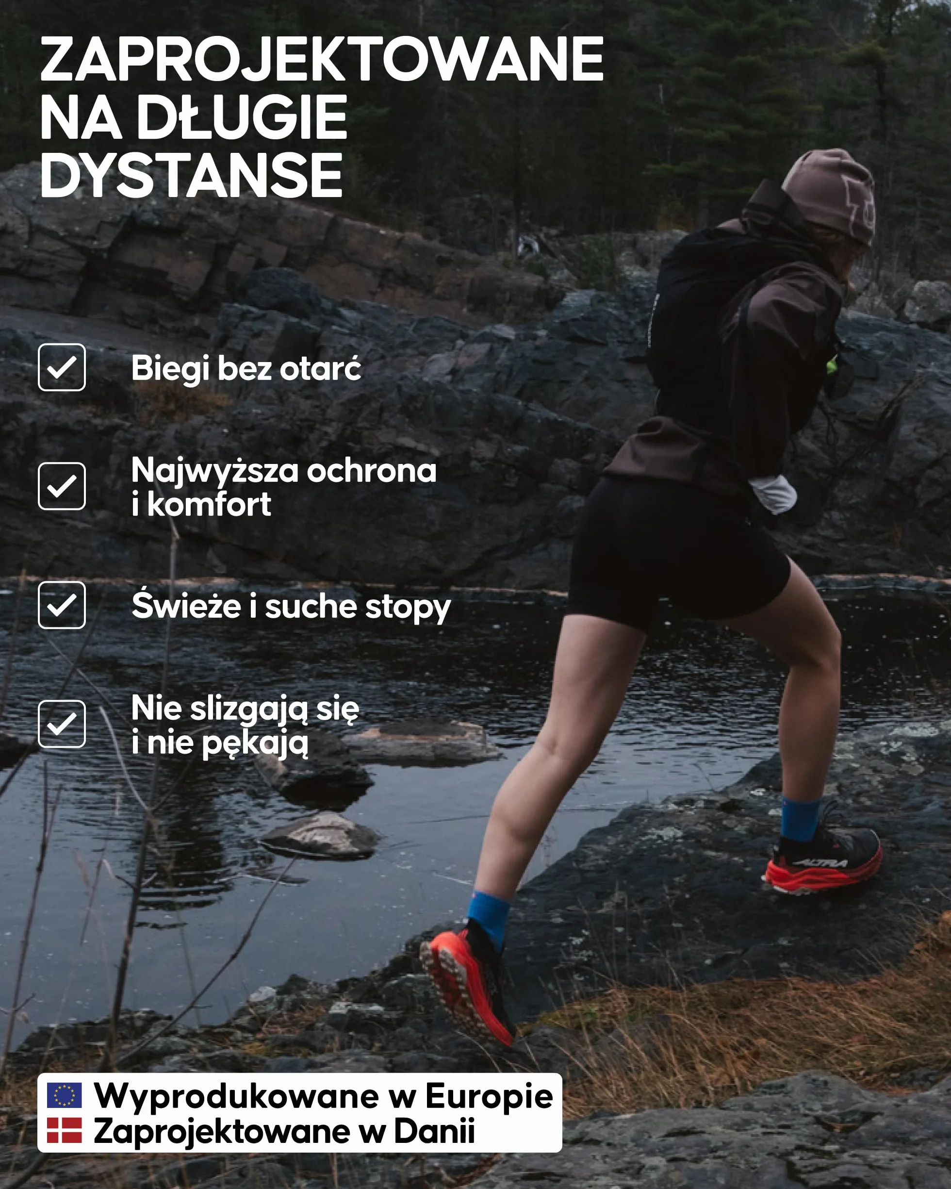 DANISH ENDURANCE Amortyzowane Skarpety do Biegania na Długie Dystanse, Przeciw Pęcherzom i Oddychające, do Kostki, dla Mężczyzn i Kobiet, 3-Pak