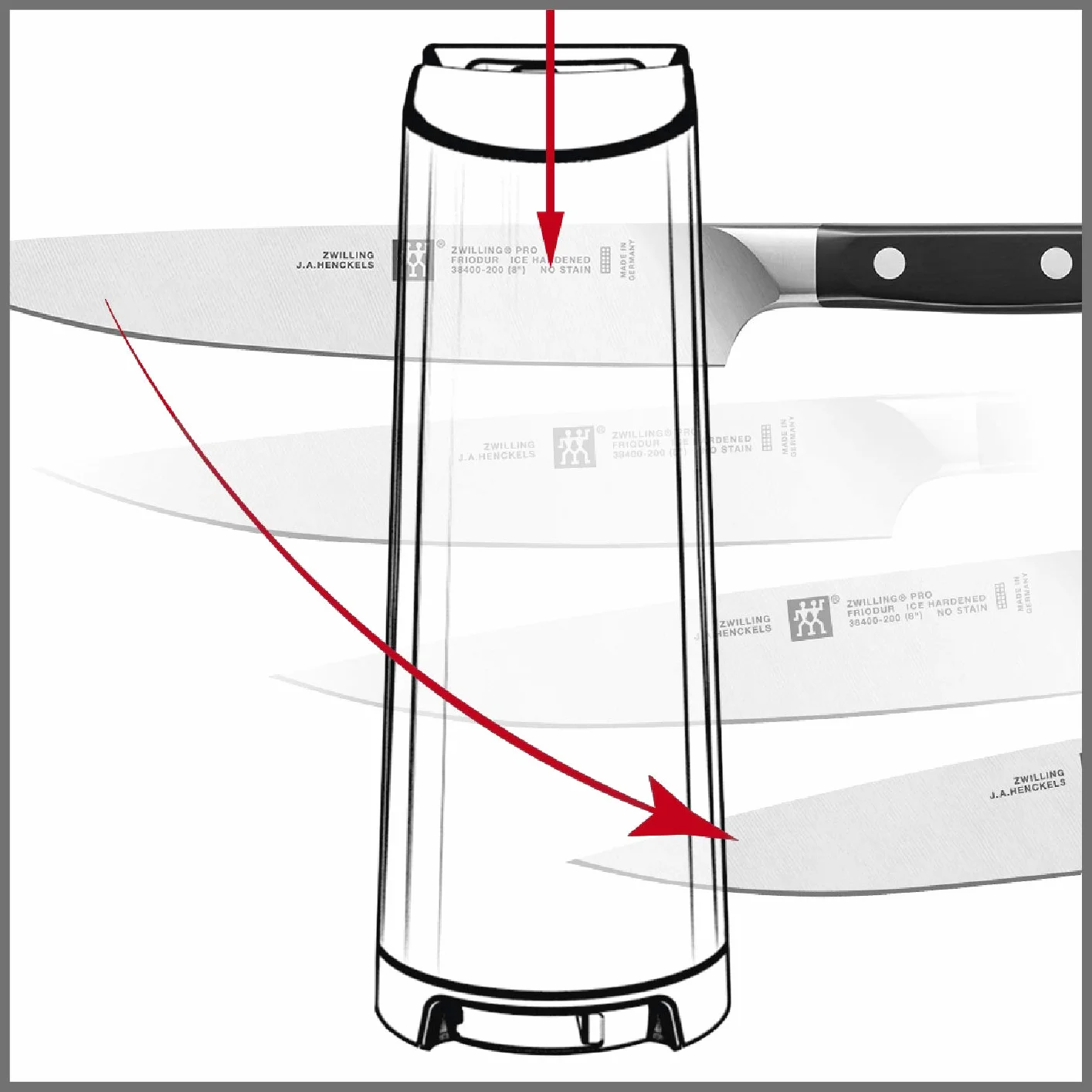 ZWILLING V-Edge V-förmiger Messerschärfer für europäische und japanische Klingen