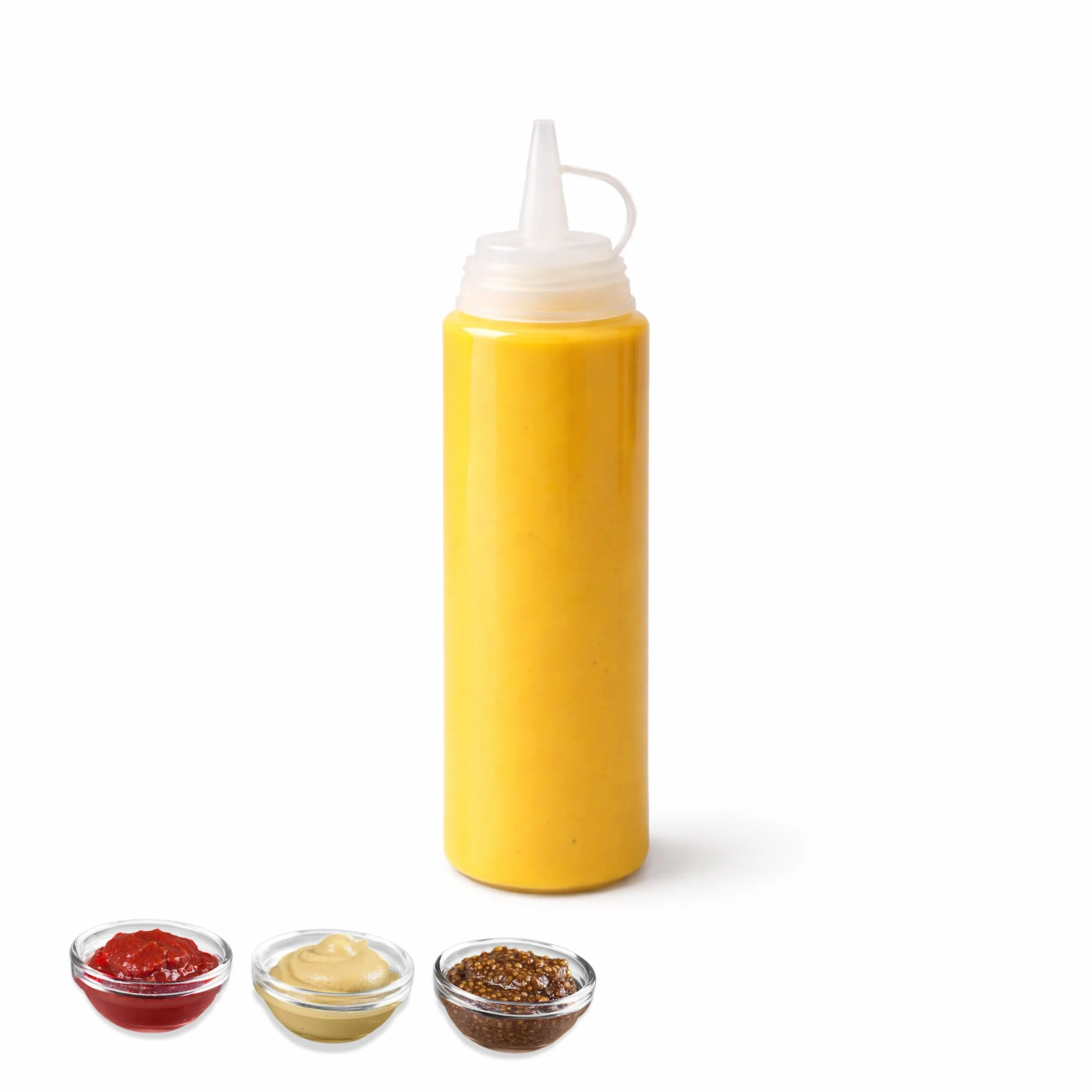 PARENCE. 200ml garnek na sos - przezroczysta butelka soku z pokrywką - Kuchenny dozownik na ketchup, majonez, olej i ciasto
