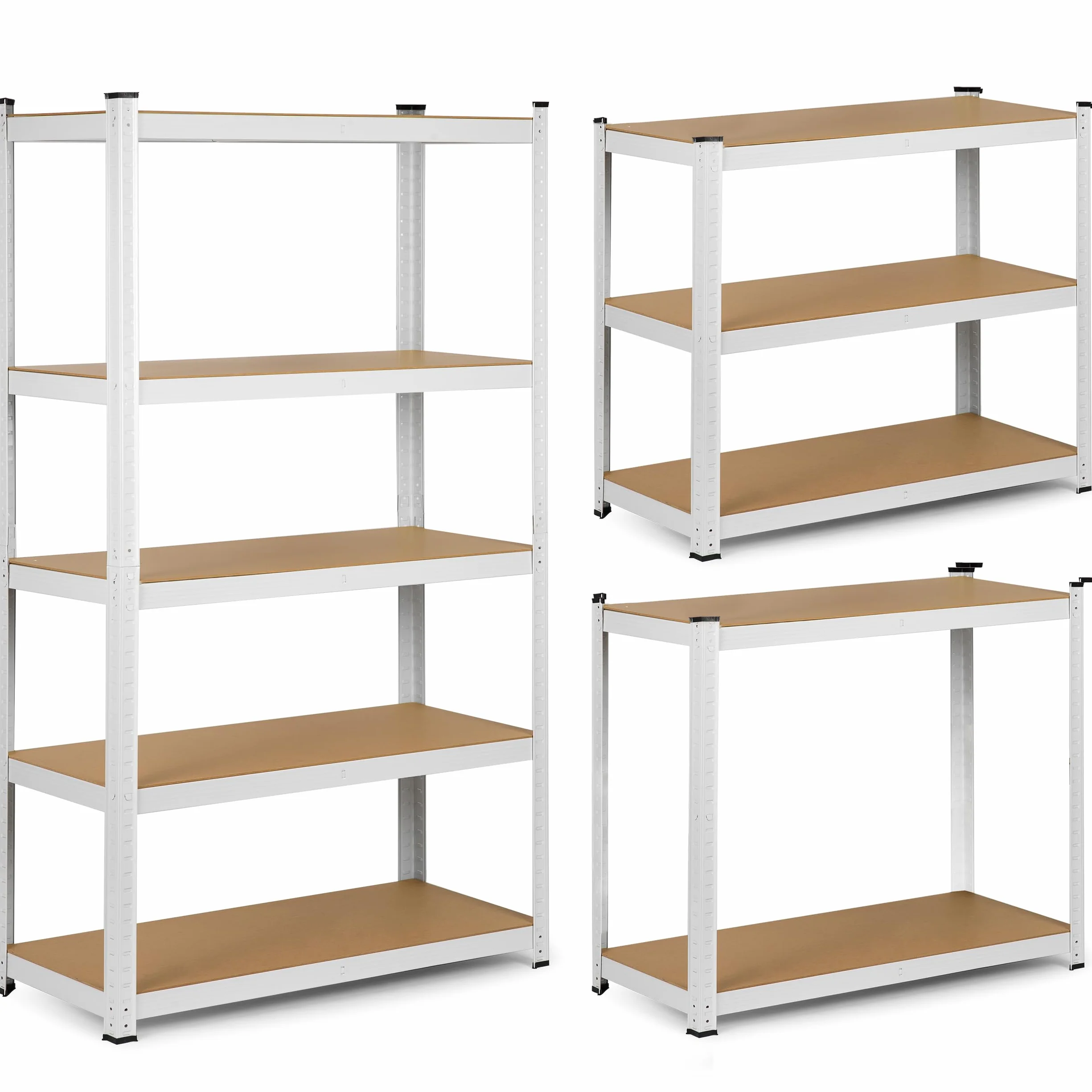 Humberg 4841 Wytrzymały regał z 5 półkami z płyty MDF 150 x 75 x 30 cm biały