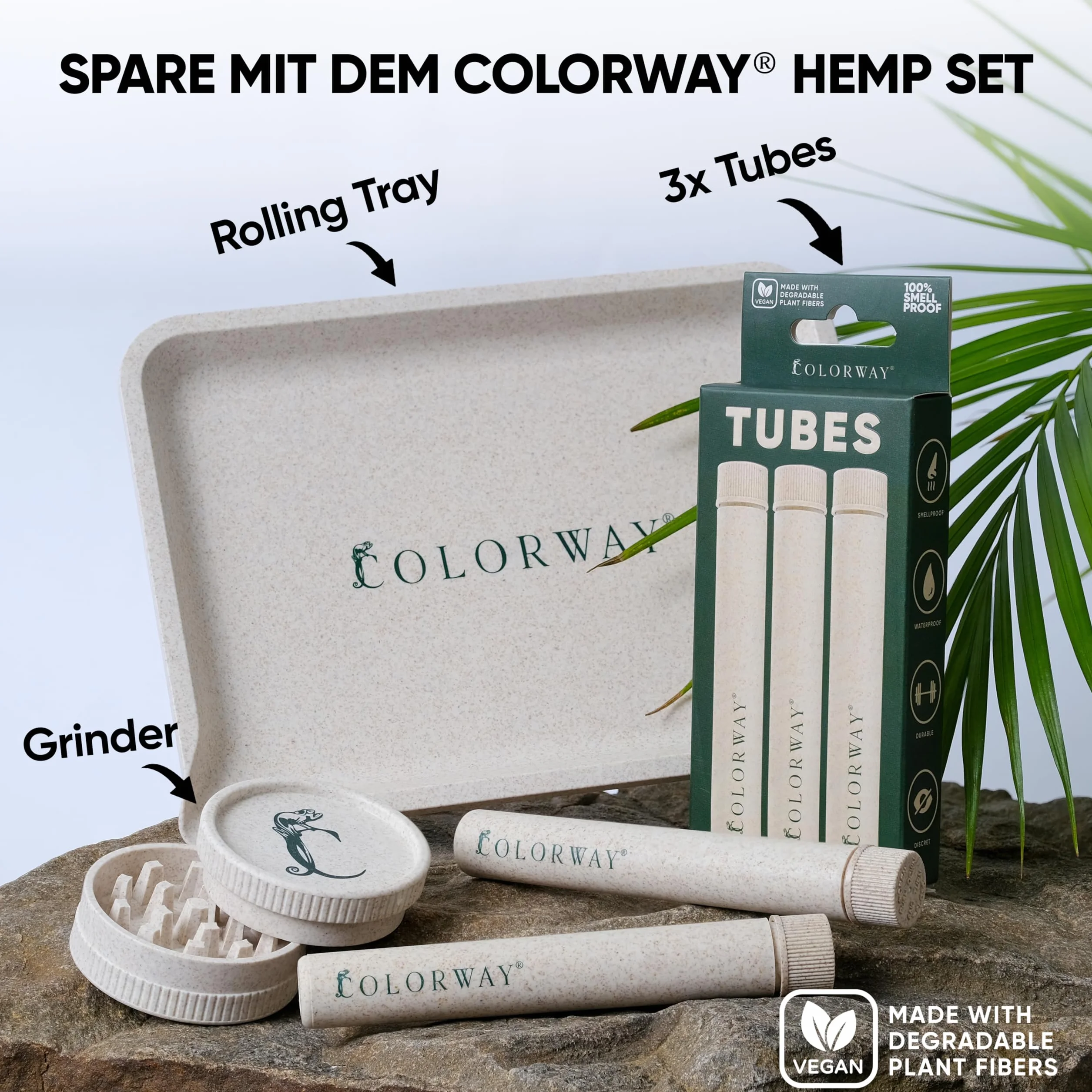 COLORWAY Rolling Tray z włókien roślinnych obrotowa akcesoria do wędzenia ziół