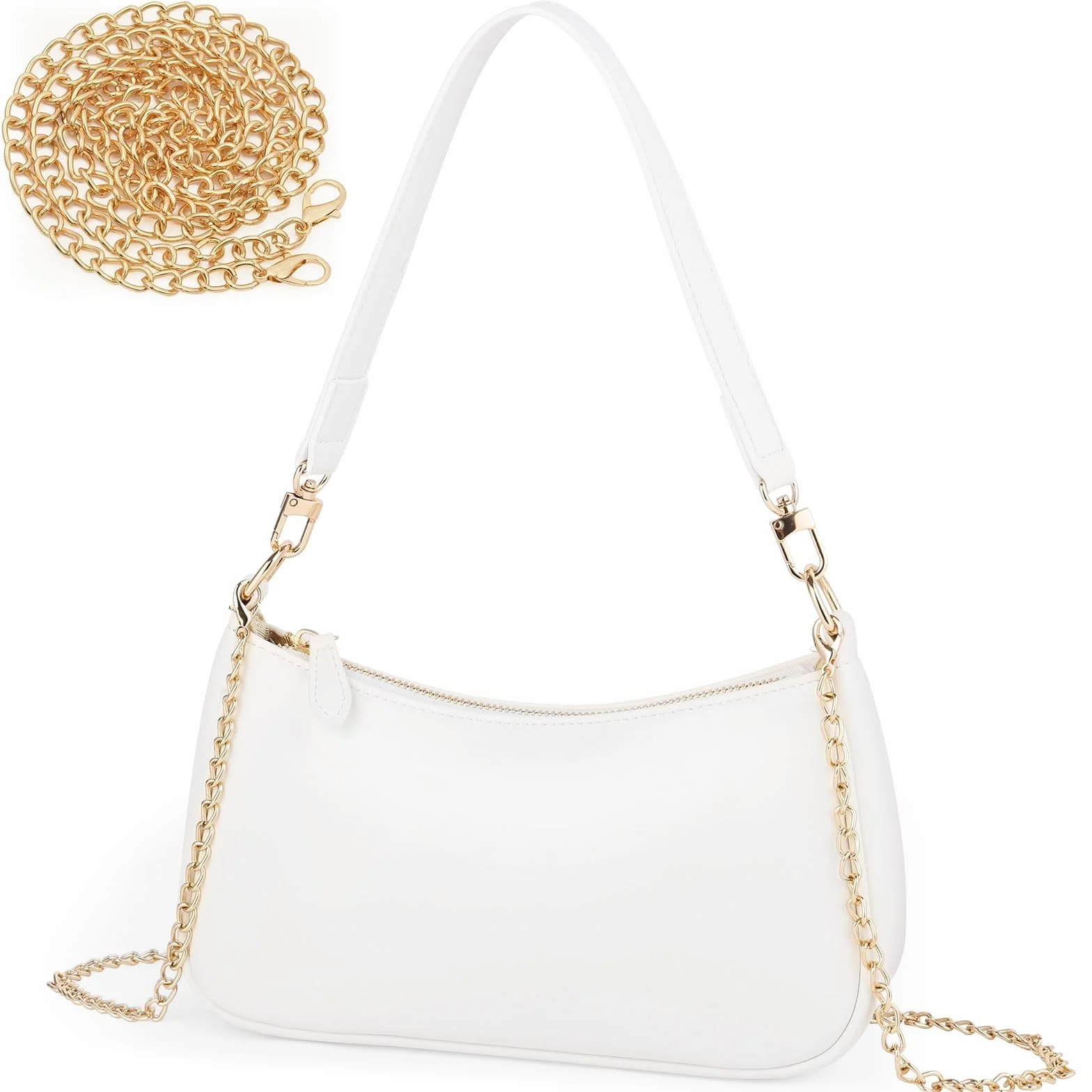 Aucuu Mała torebka damska, kopertówka z łańcuszkiem, retro torba na ramię dla kobiet, mini torba hobo, mała torba na ramię z zamkiem błyskawicznym