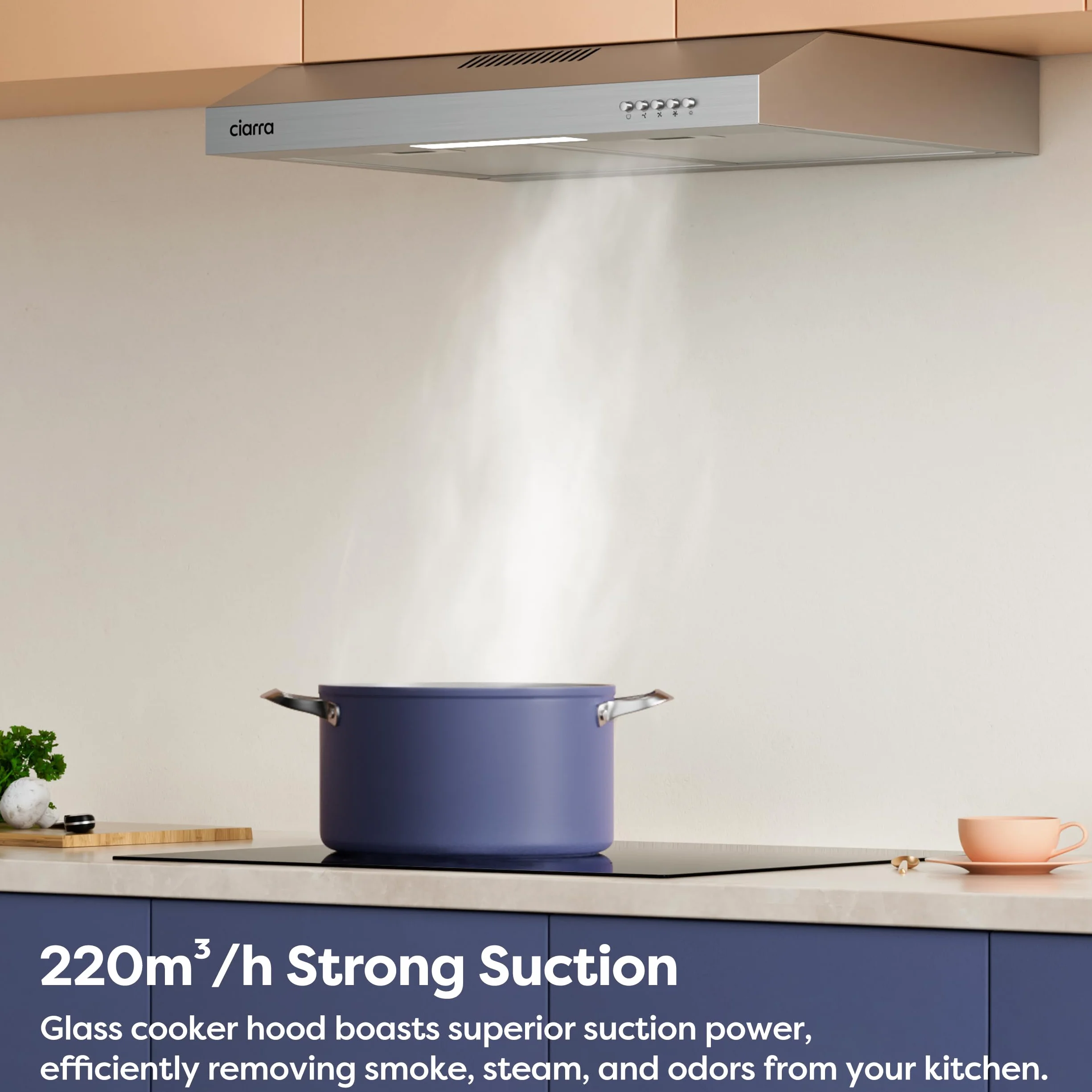 CIARRA AWS6903D Okap kuchenny 60 cm stal nierdzewna A+