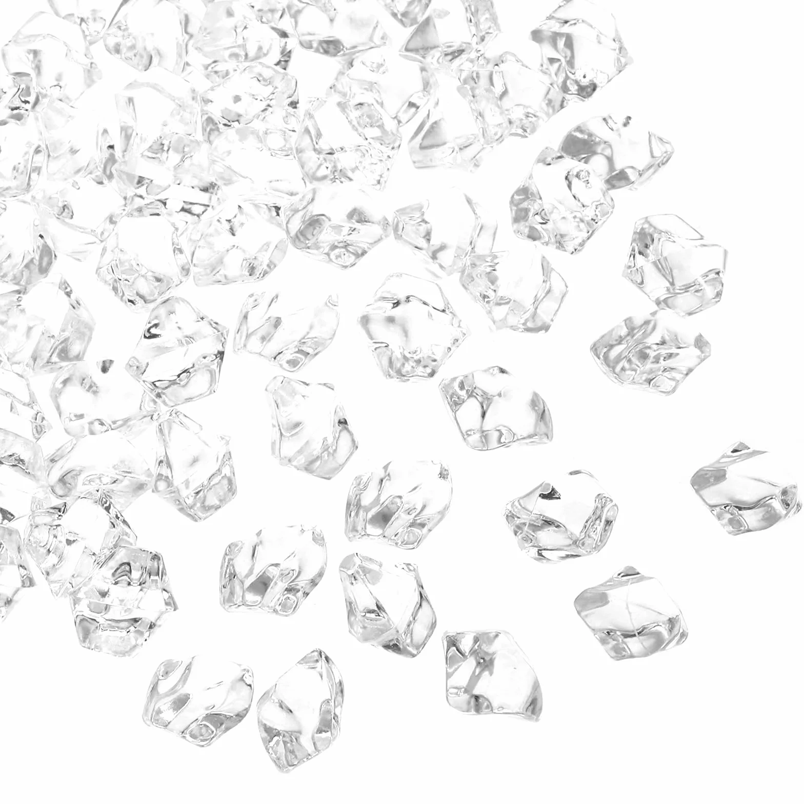 QUARKZMAN 800 sztuk fałszywych kamieni lodowych, akrylowe, przezroczyste kryształki, błyszczące, kruszone lody, błyszczące diamenty do wypełniania wazonów, dekoracja stołu, na imprezę