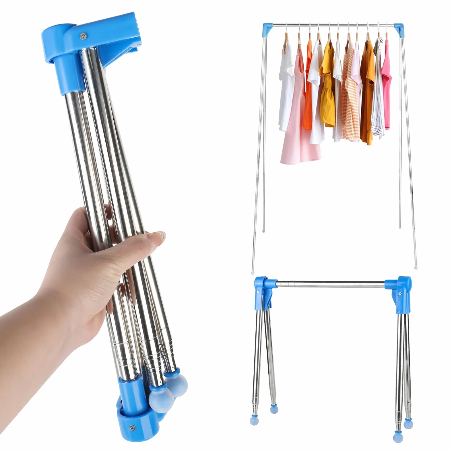 XTDMJ Przenośny stojak do suszenia ubrań, składany, 33-71 cm, przenośny, podróżny, składany wieszak na ubrania, do domu, na pranie, kemping, podróż, na zewnątrz