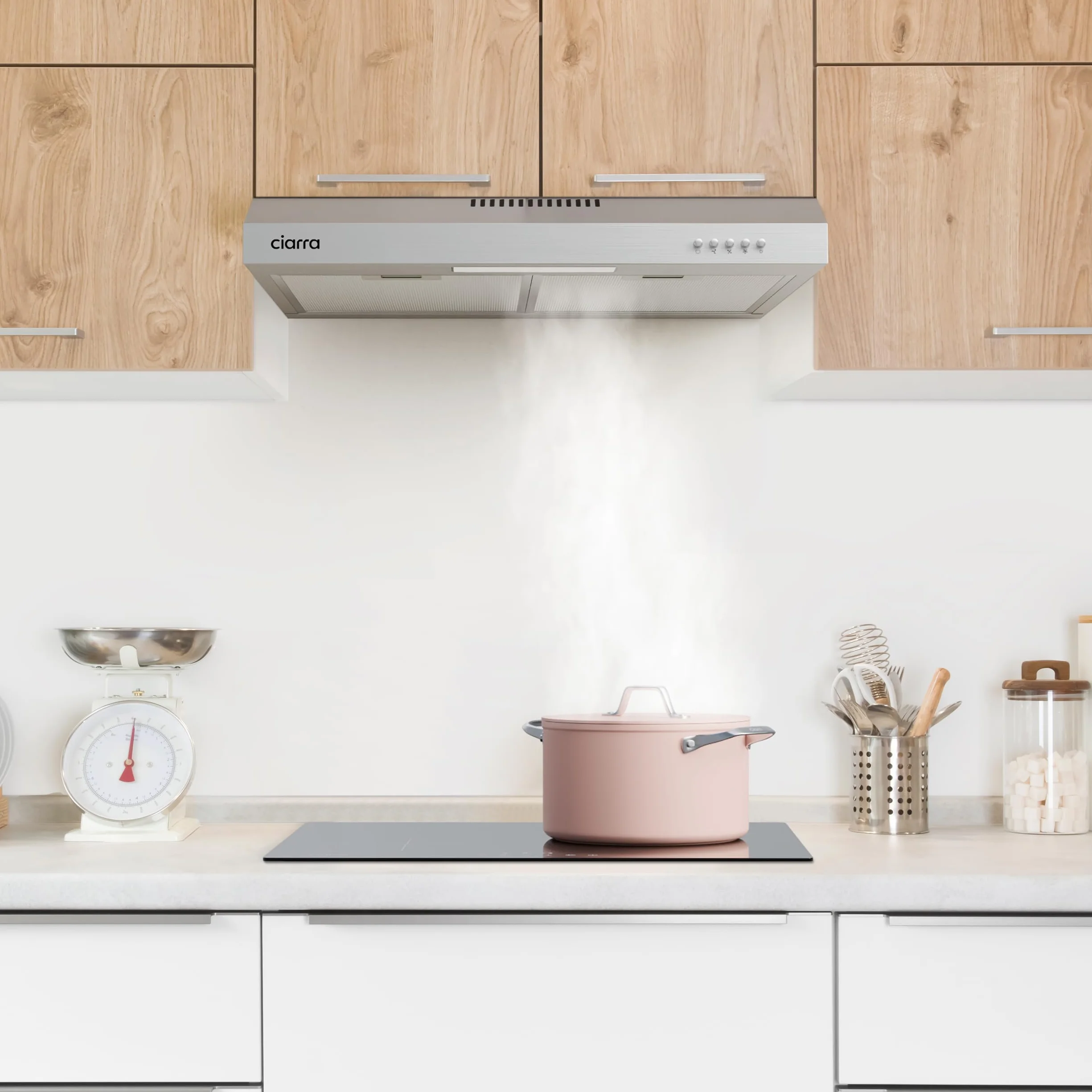 CIARRA AWS6903D Okap kuchenny 60 cm stal nierdzewna A+