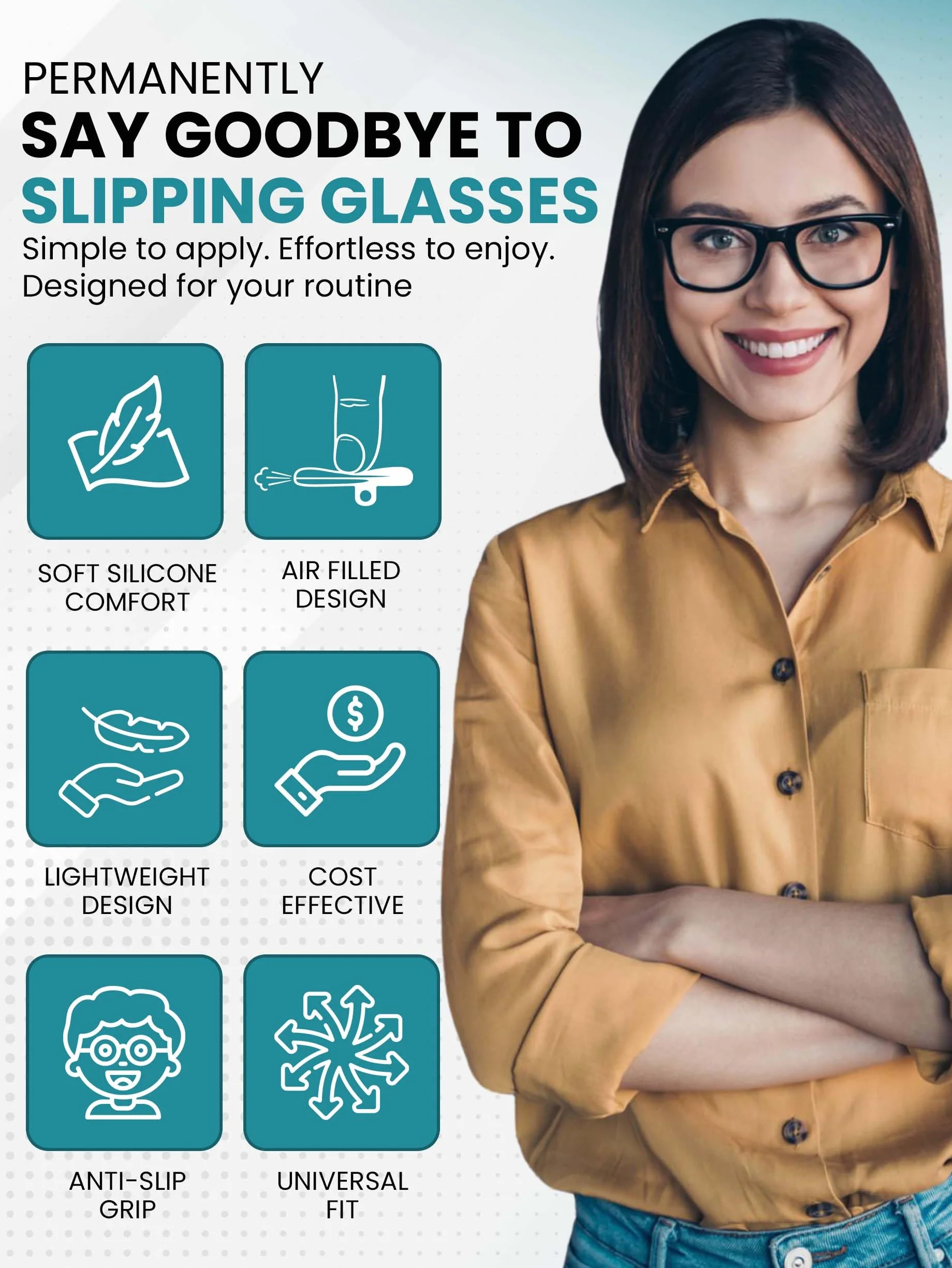 SPORTS WORLD VISION Gafas Plaquetas Almohadillas nasales Air Active de silicona suave 17mm Protectores de gafas con rosca 1 par