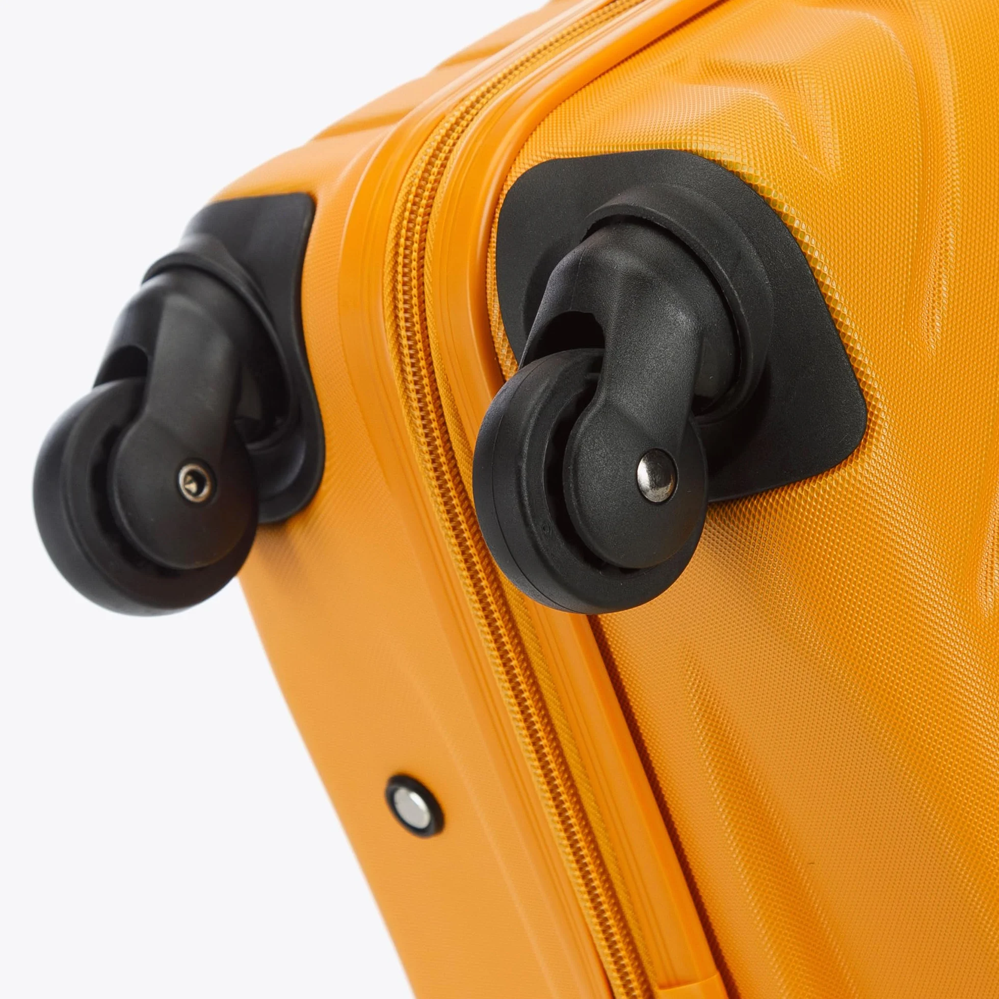 WITTCHEN Cube Line Walizka z tworzywa ABS, prosta geometryczna tłoczenie, 4 kółka z wyciąganym uchwytem zamek szyfrowy, Kolor: pomarańczowy, Set de 4 Valises, Zestaw 4 walizek