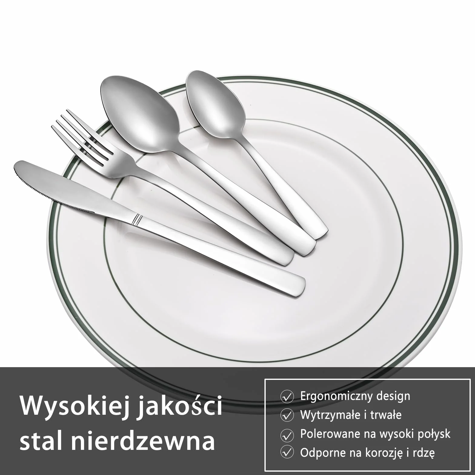 Otto Koning Hannover zestaw sztućców 16-częściowy dla 4 osób stal szlachetna polerowana