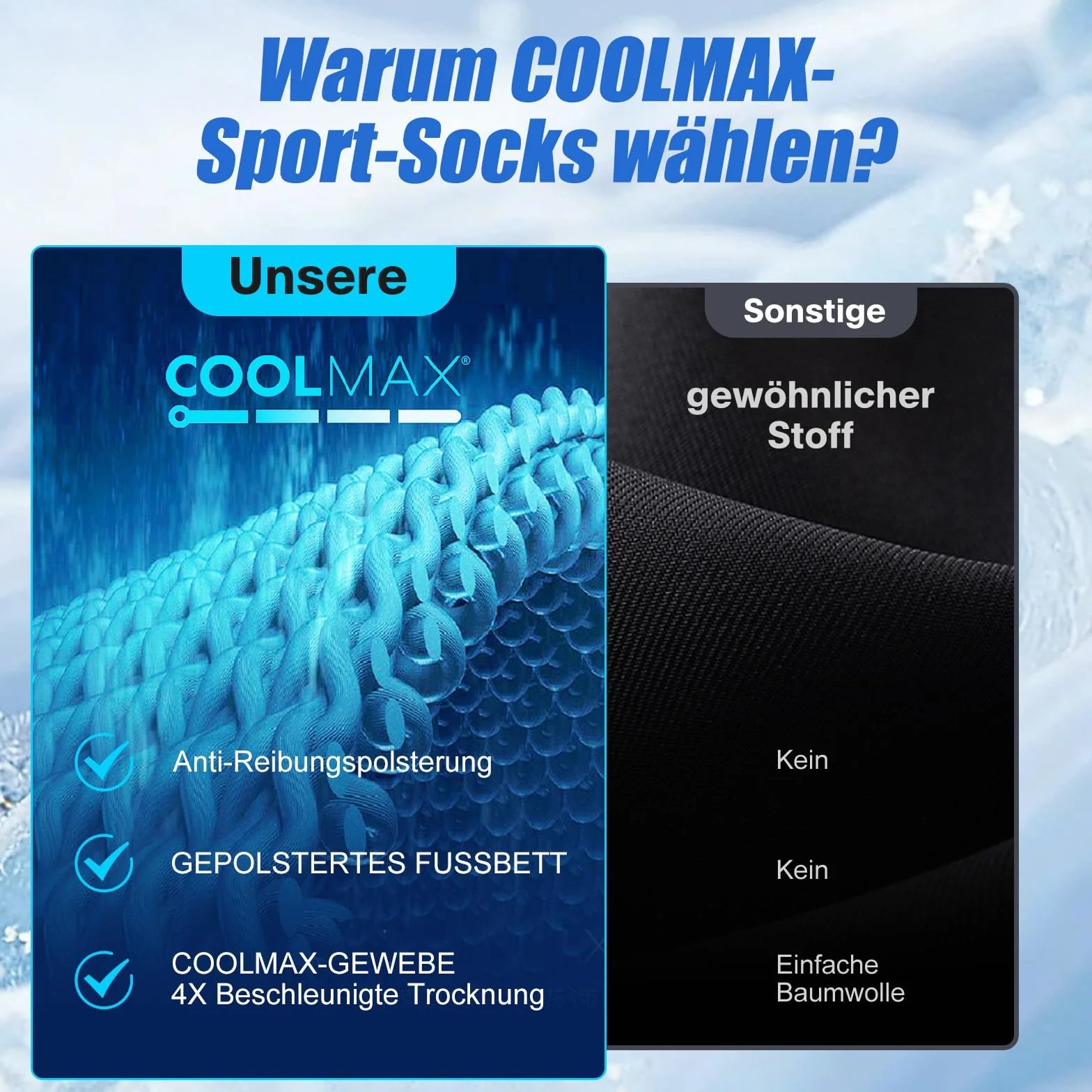 Coolmax Skarpety Biegowe Krótkie 3/6 Par, Oddychające Sneakersowe Damskie/Męskie, Przeciwko Pęcherzom & Wykładane, do Biegania, Wędrówek i Codziennie