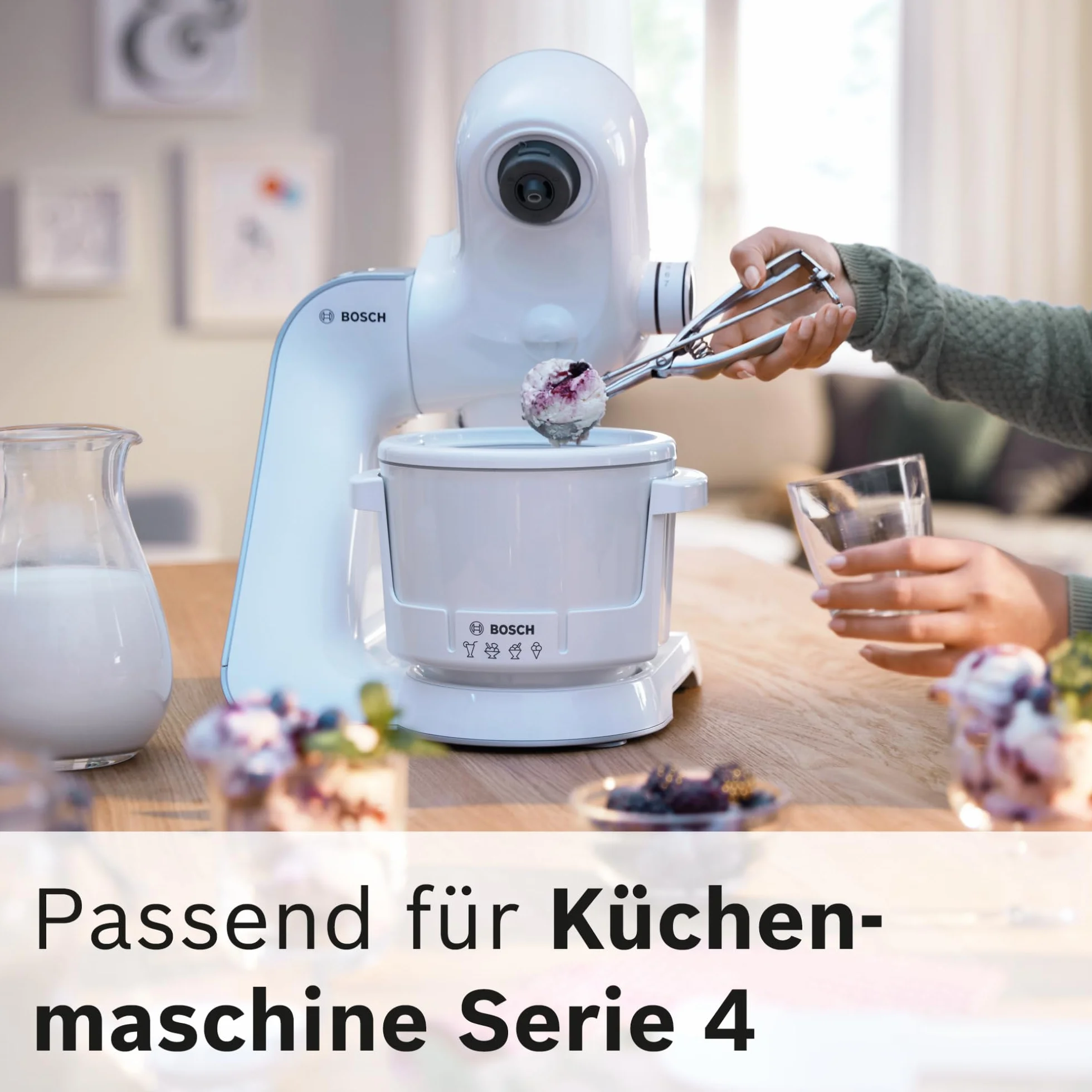 Bosch MUZ5EB2 maszyna do lodów 550 ml biała do robota kuchennego serii 4