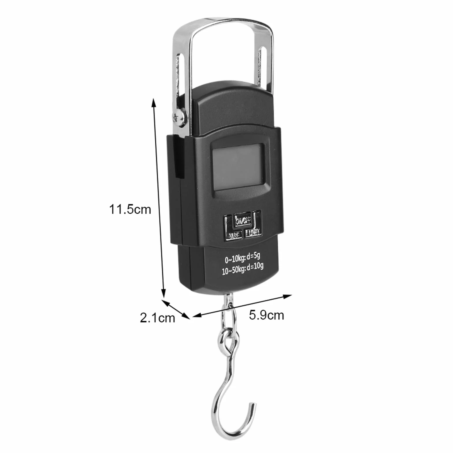 Garsent Waga bagażowa, 50 kg LCD cyfrowa wisząca waga bagażowa, elektroniczna mini kieszonkowa waga wędkarska do ważenia bagażu, aktywności na świeżym powietrzu.