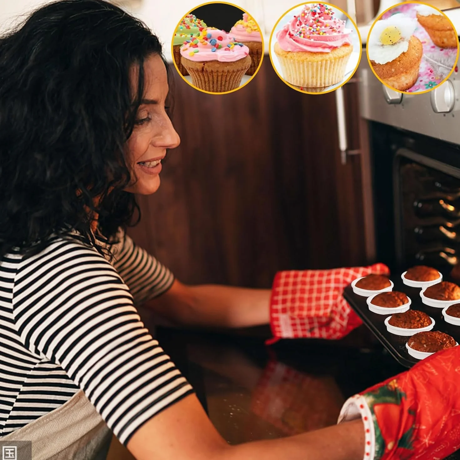 100 szt. Wodoodporne papierowe foremki do pieczenia papilotki do babeczek etui do pakowania muffinki do pieczenia foremki do dekoracji kubki, 8 kolorów do wyboru (biały)