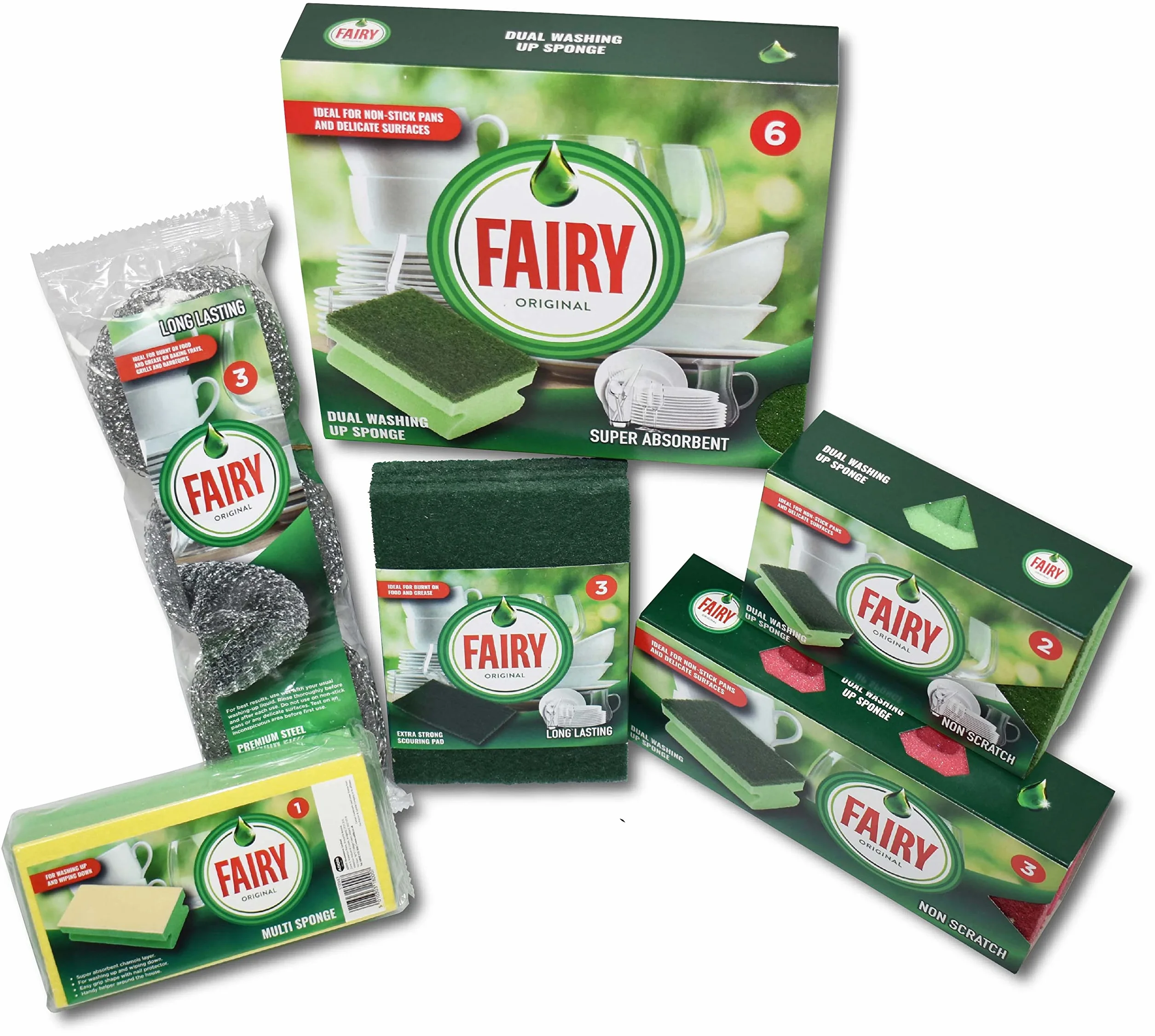 Addis Fairy Original 518944 myjki do garnków i patelni ze stali, stali nierdzewnej, 3 sztuki