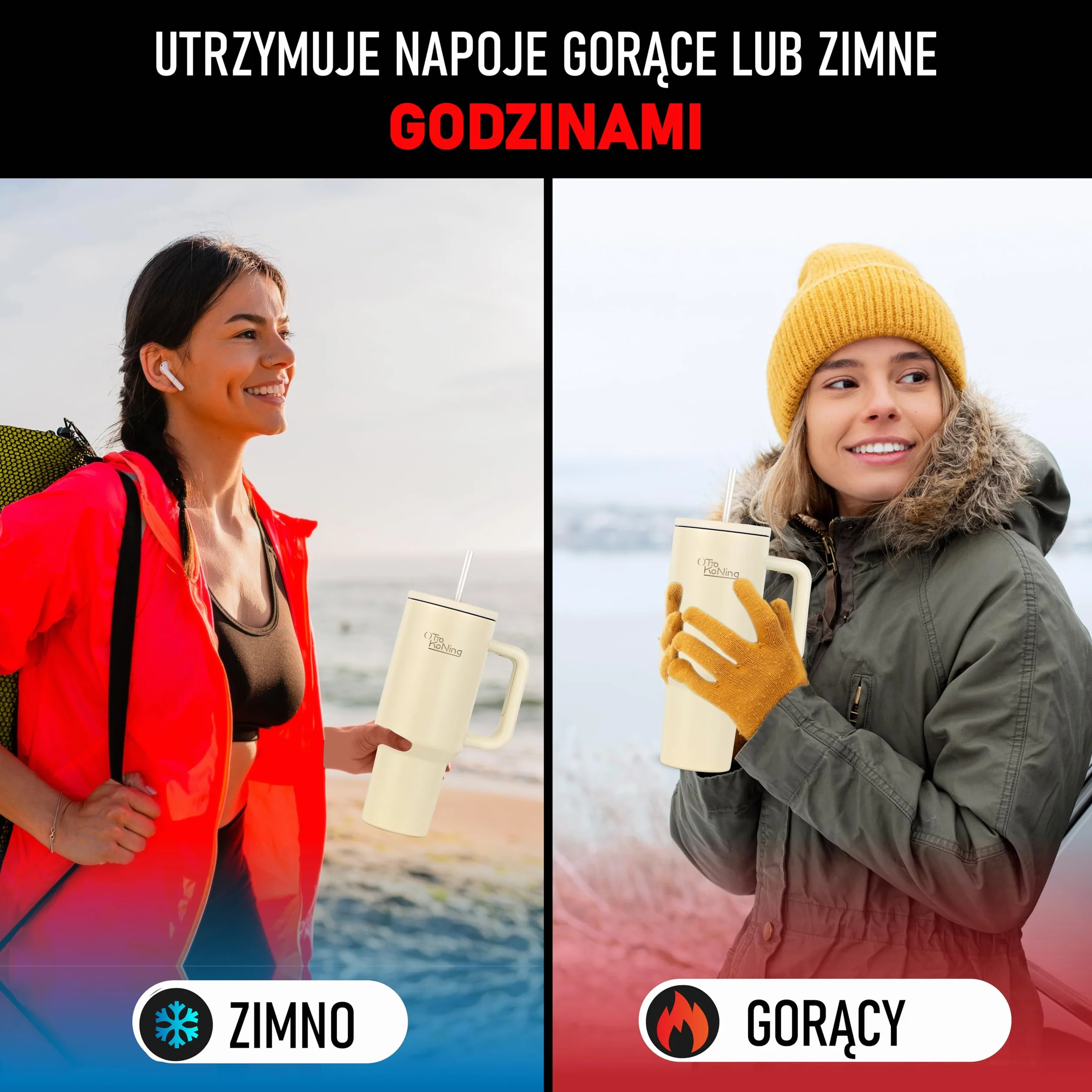 Kubek Termiczny ze Stali Nierdzewnej 1.2L Podwójna Ściana Izolowana Próżniowo