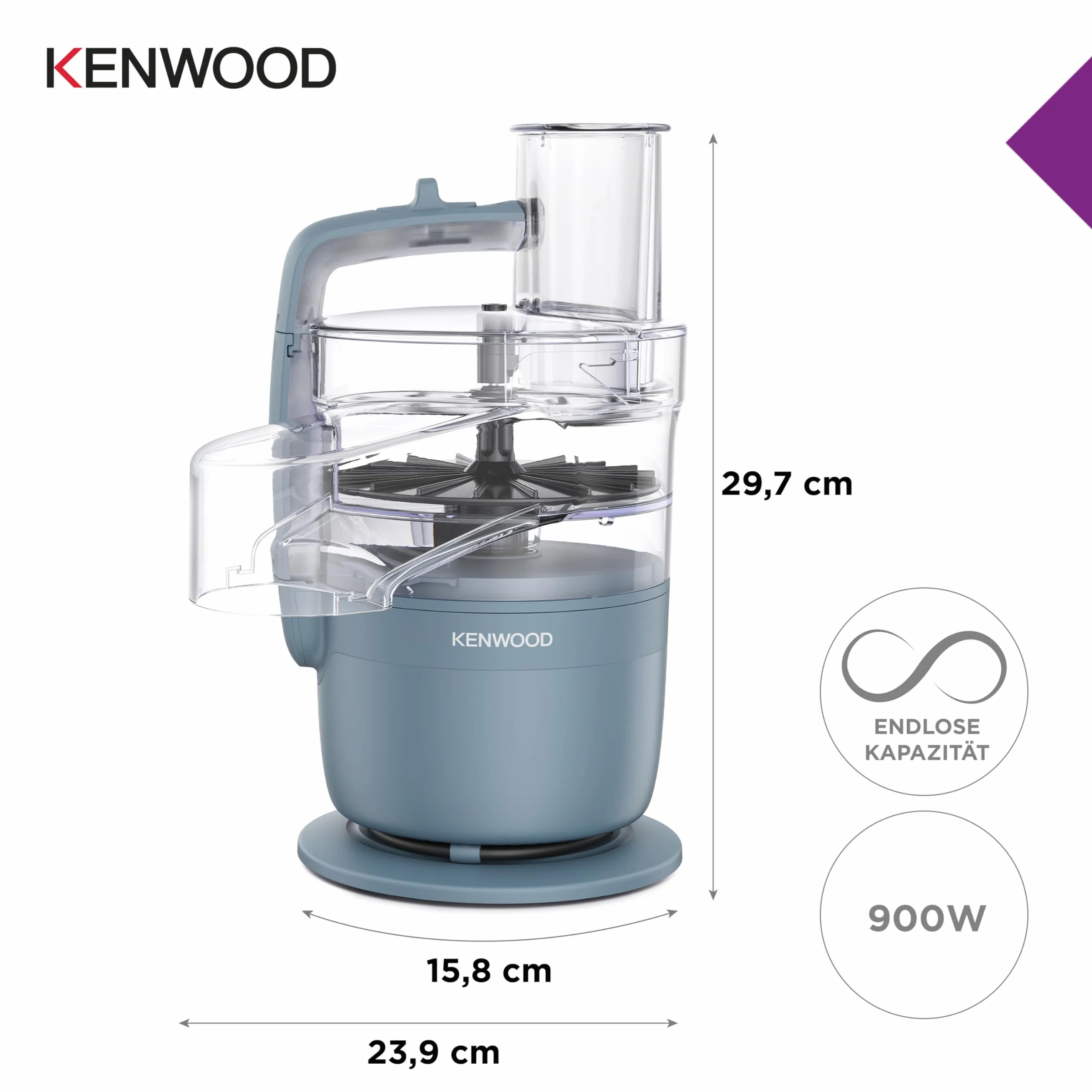 Kenwood MultiPro Compact robot kuchenny wielofunkcyjny stal nierdzewna 600 ml niebieski