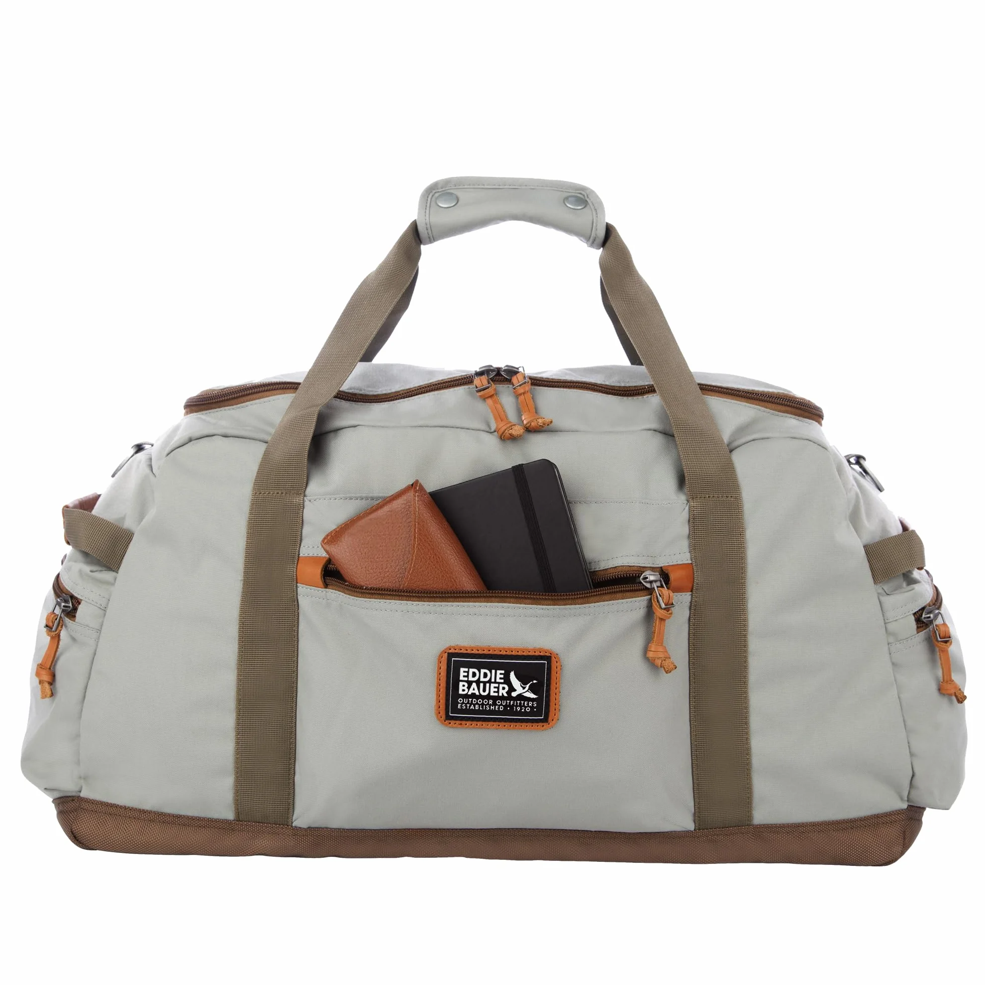 Eddie Bauer Bygone Duffel Weekend Travel | Lightweight | Rugged Polyester/Nylon | U-Shaped Main Compartment, Heather Grey, 45L