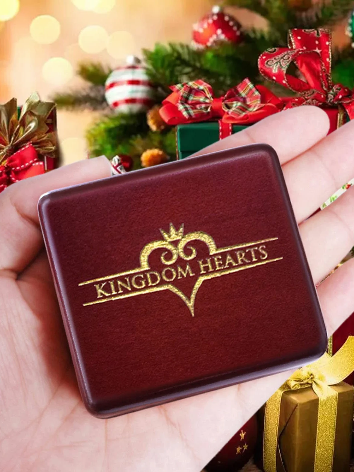Sinzyo Kingdom Hearts Pozytywka drewniana Boże Narodzenie Walentynki Prezent urodzinowy (Czerwone drewniane pudełko)