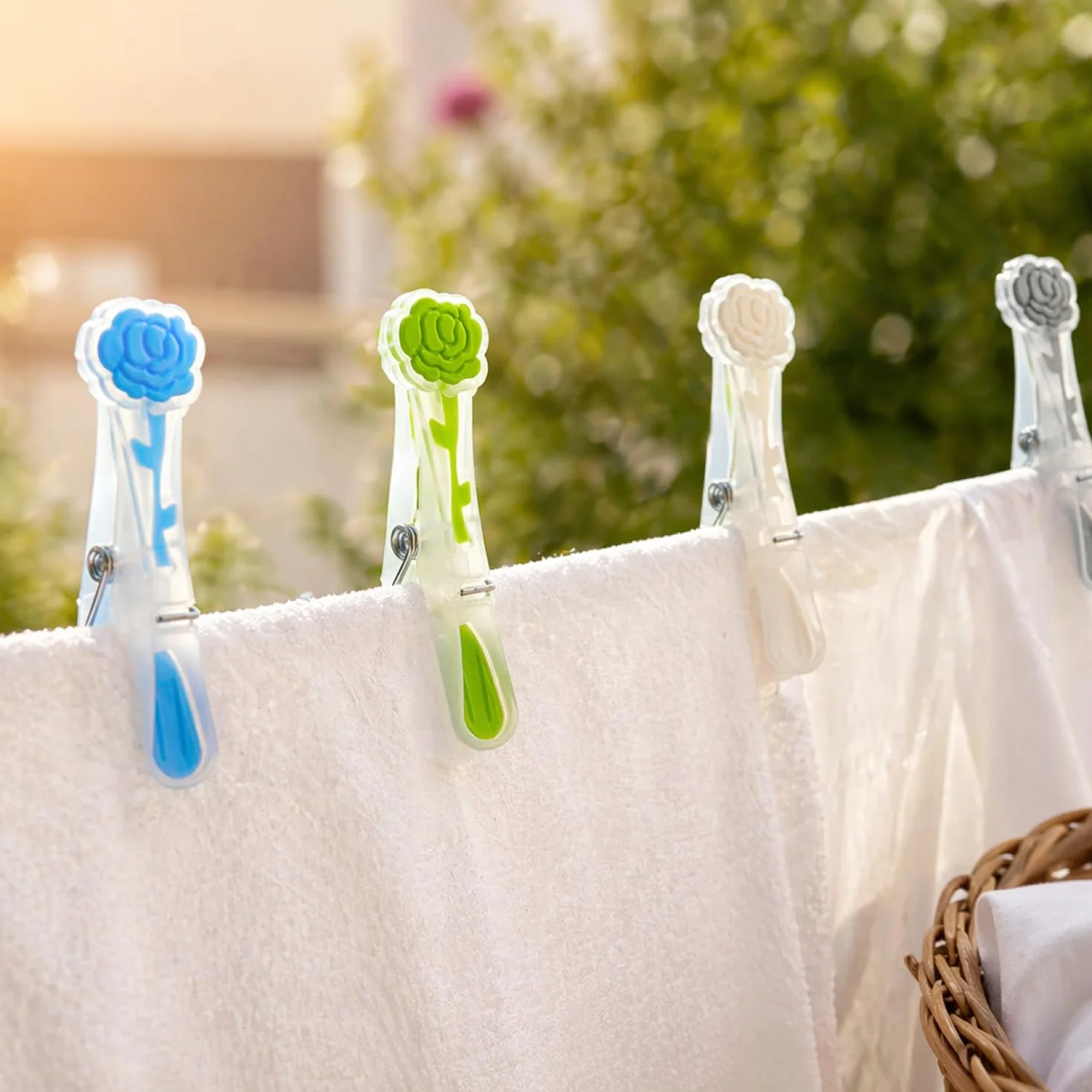 COM-FOUR® 40x klamerki do bielizny z miekkim uchwytem, sledzie z mocnym uchwytem do zawieszania poscieli, klamerki do wieszania ubran (040 sztuk - miekki uchwyt)