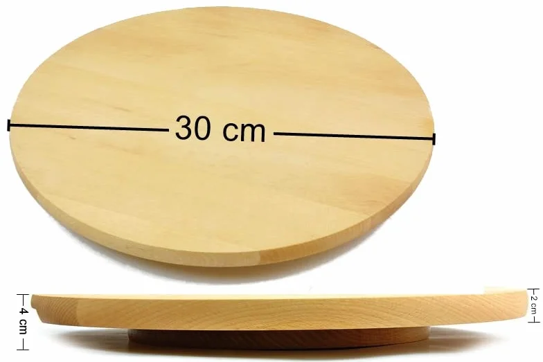 Obrotowa deska Lazy Susan z drewna bukowego 30 cm do serwowania dań