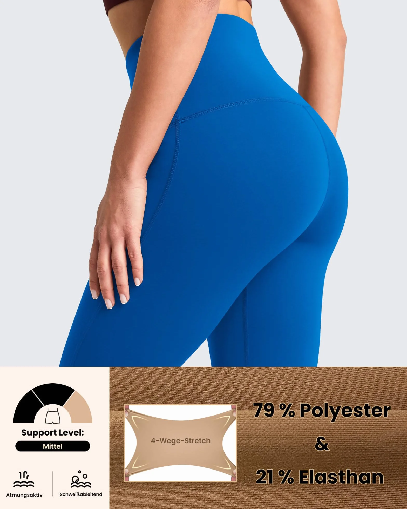QUEENIEKE Damskie spodnie do jogi, legginsy z wysoką talią, z kieszenią, do biegania, fitnessu