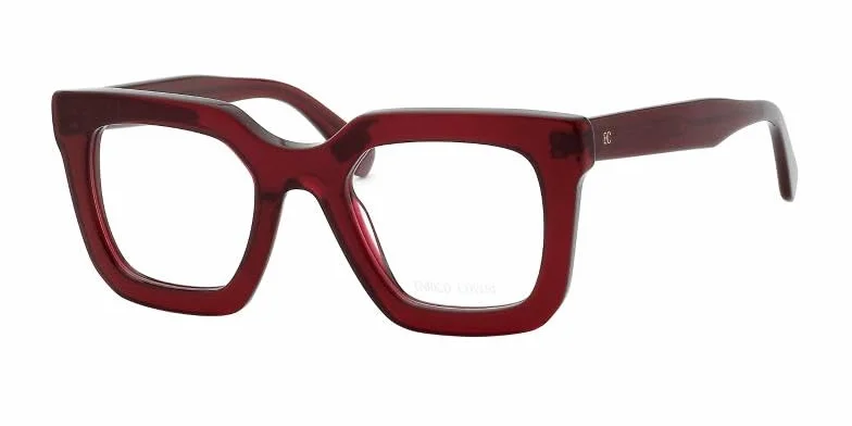 Enrico Coveri Okulary ECV157 dla kobiet, okulary korekcyjne, pasują do wszystkich rodzajów soczewek, Czerwony