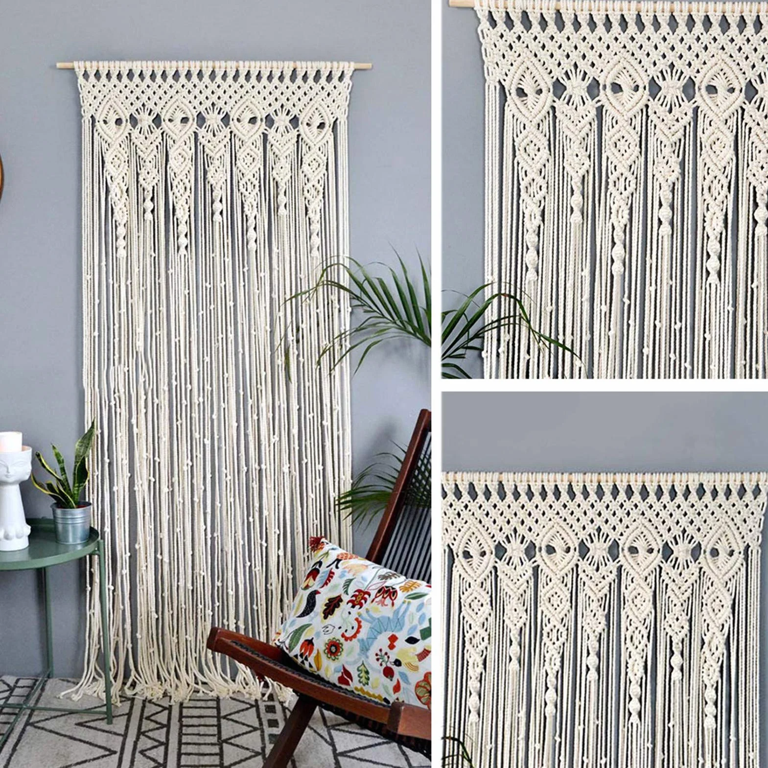 Makrama, makrama, gobelin w stylu boho, ręcznie tkana makrama, zasłona na drzwi, zasłona na drzwi, dekoracja ścienna, styl boho, zasłona okienna, zasłona na drzwi, tło weselne, dekoracja wnętrz